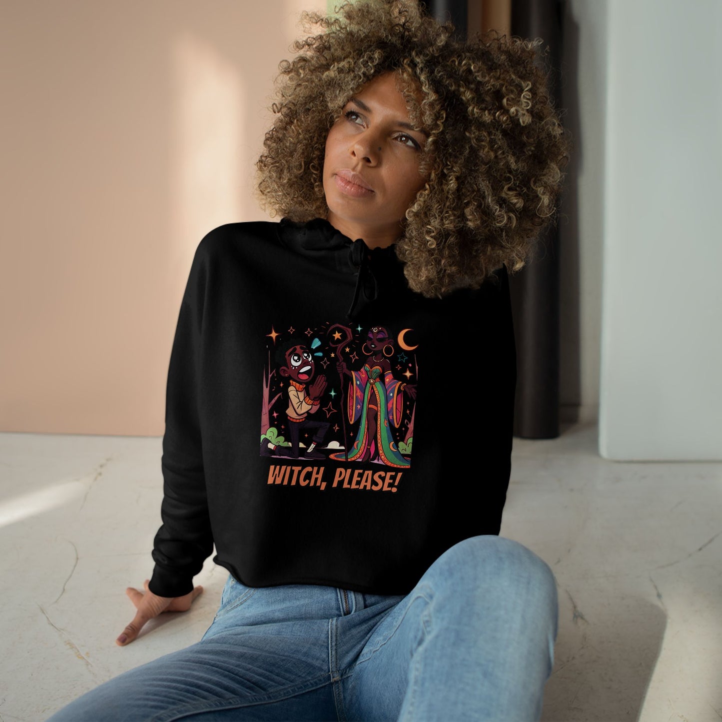 Witch Please Crop Hoodie