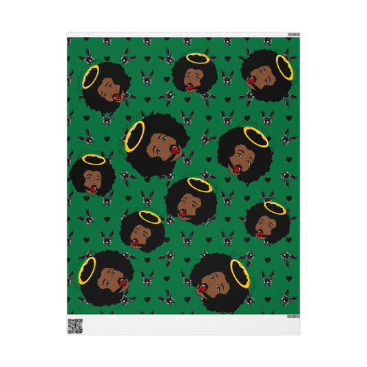 Green Logo Wrapping Paper Roll