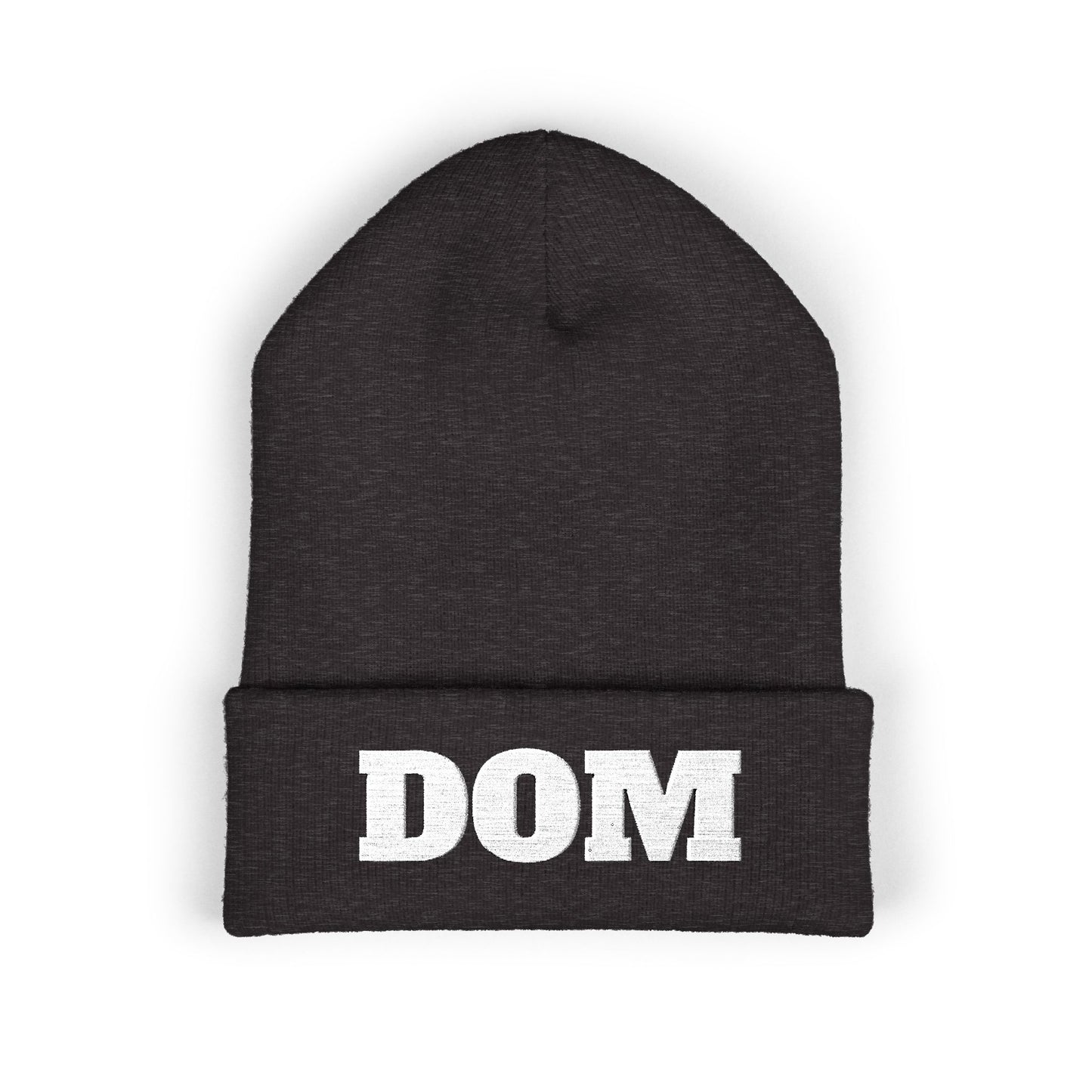 DOM Embroidered Classic Cuffed Beanie