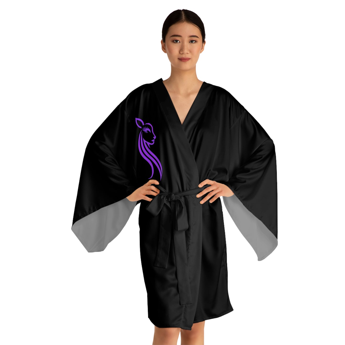 Vixen Long Sleeve Kimono Robe (Purple)