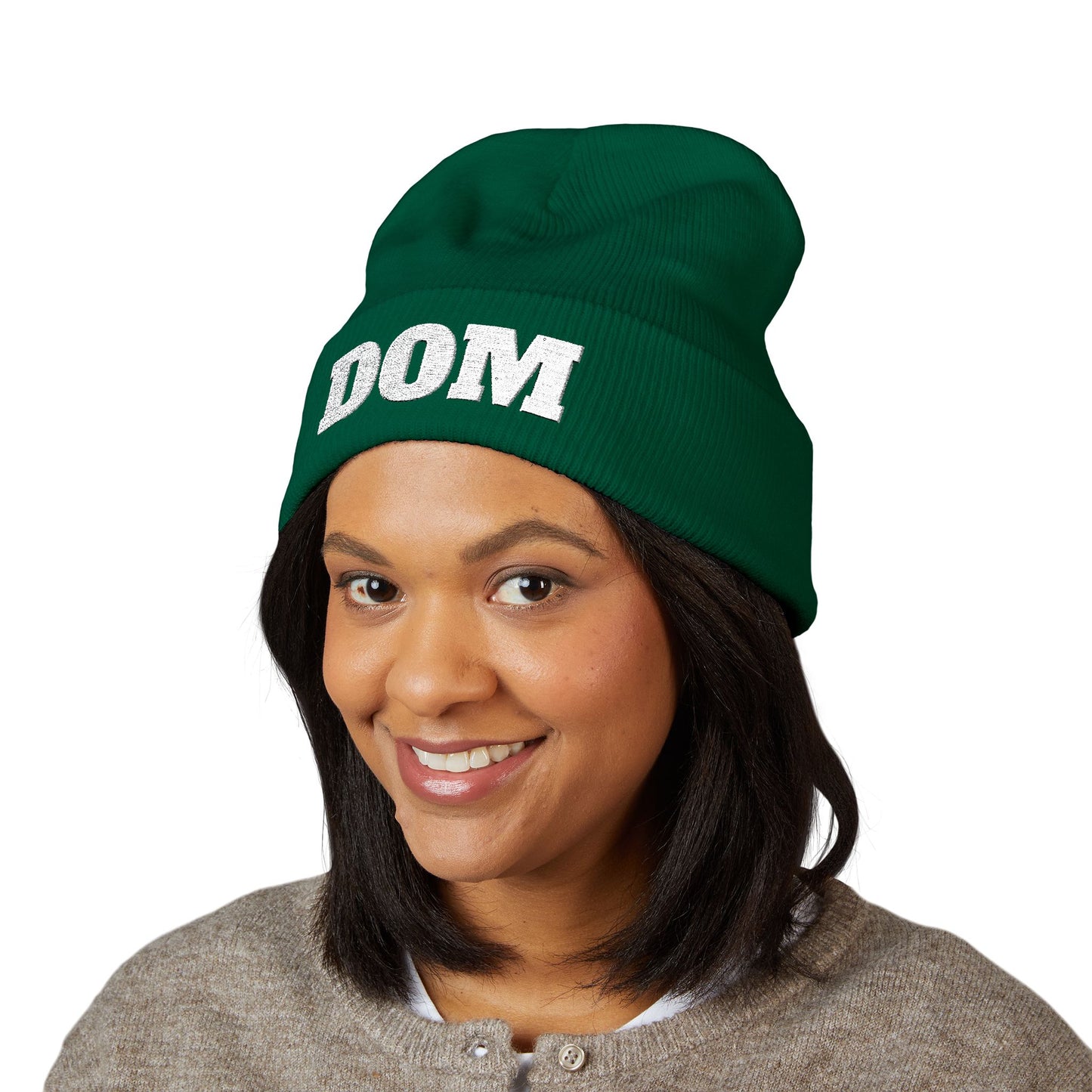 DOM Embroidered Classic Cuffed Beanie