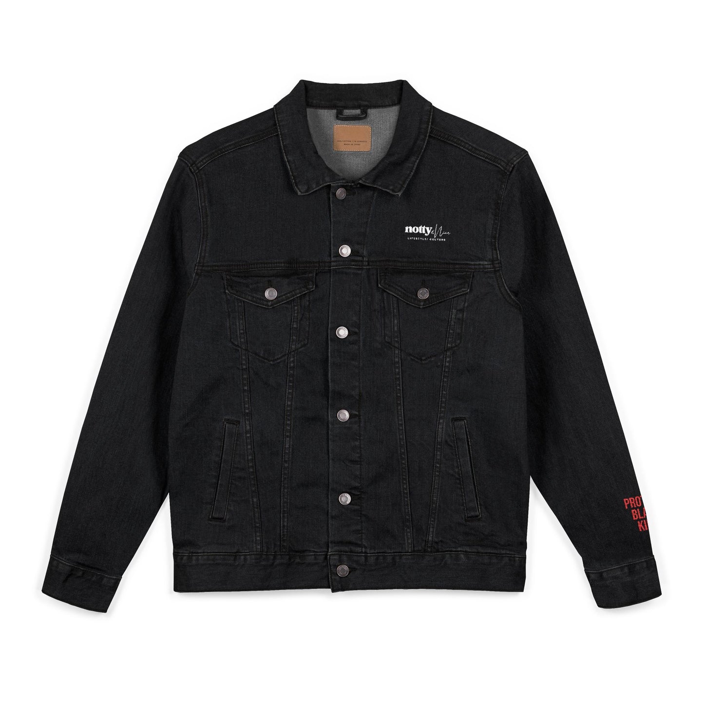 Black Embroidered Unisex Denim Jacket, Vintage Style Jacket, Casual Wear, Gifts for Him and Her, Stylish Layering