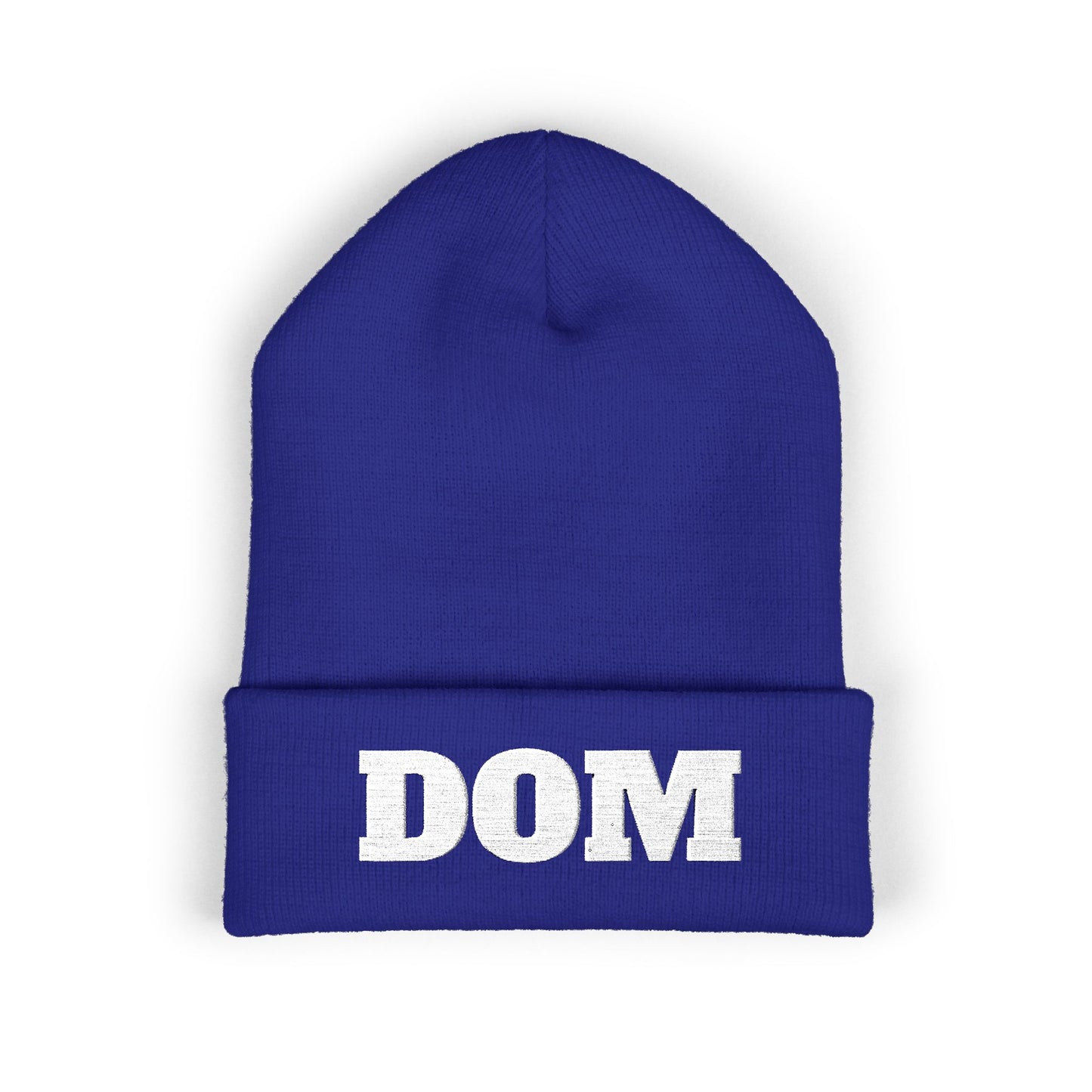 DOM Embroidered Classic Cuffed Beanie
