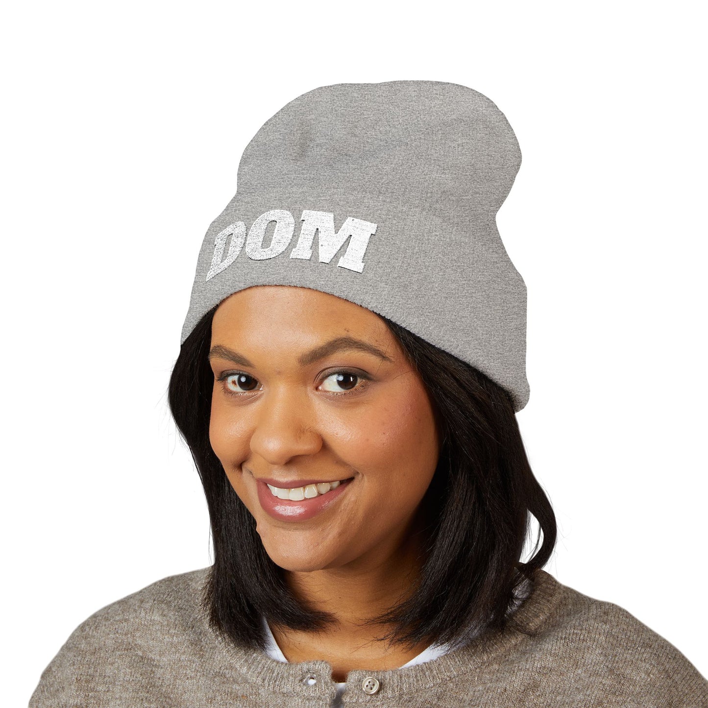 DOM Embroidered Classic Cuffed Beanie