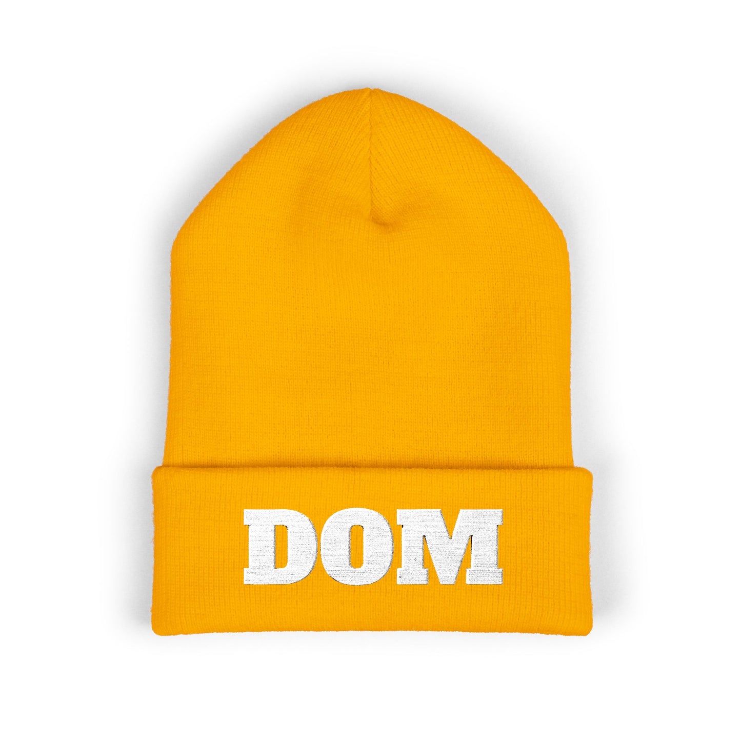 DOM Embroidered Classic Cuffed Beanie