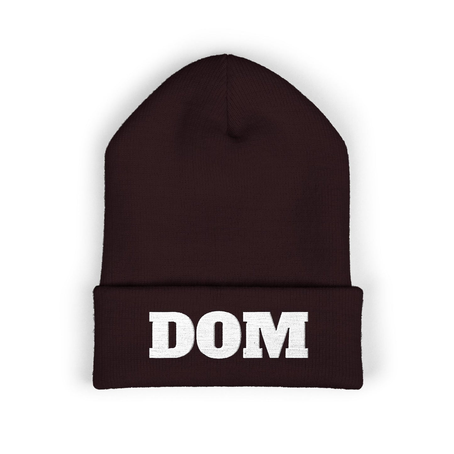 DOM Embroidered Classic Cuffed Beanie