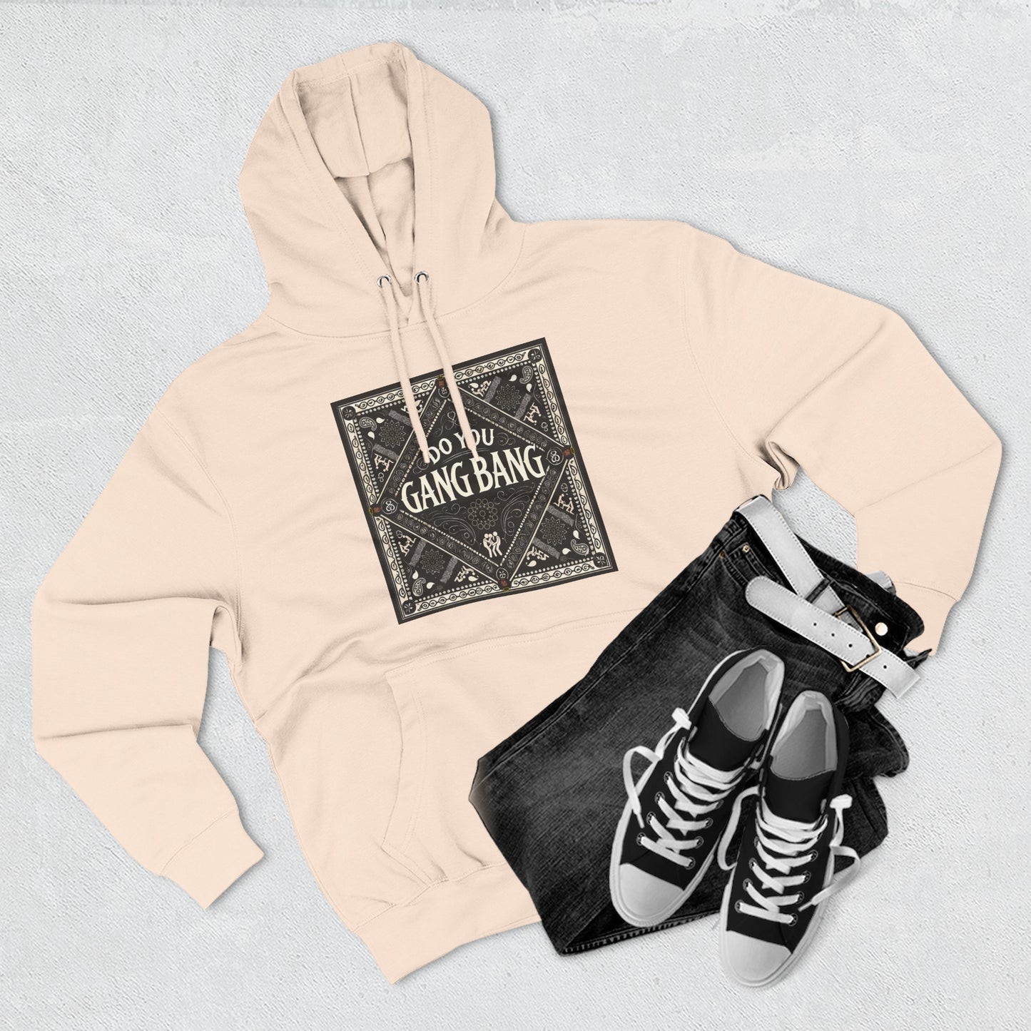 Three-Panel Fleece Hoodie