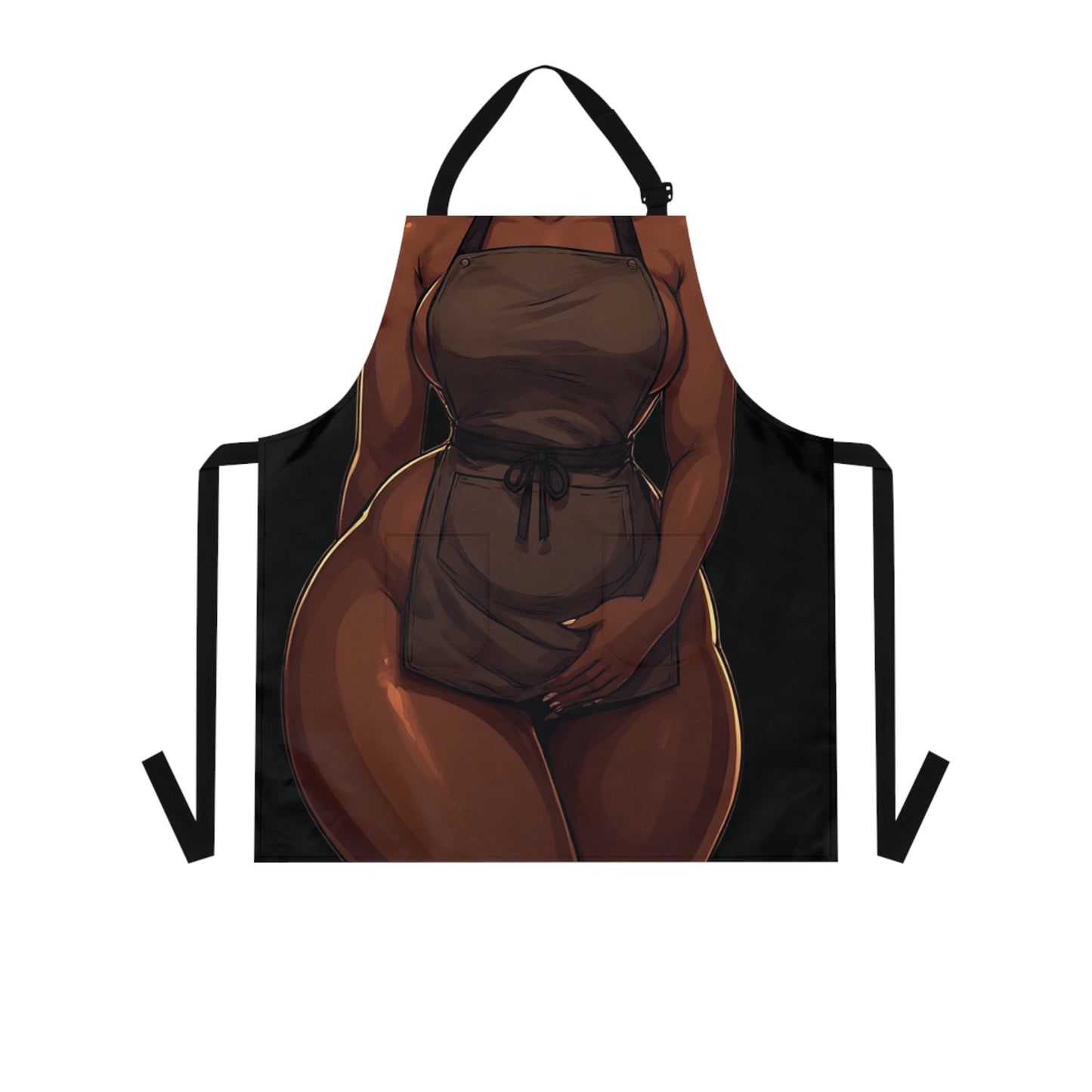 Chef Apron with Curvy Figure— Artistic Kitchen Apron for Bakers & Home Cooks