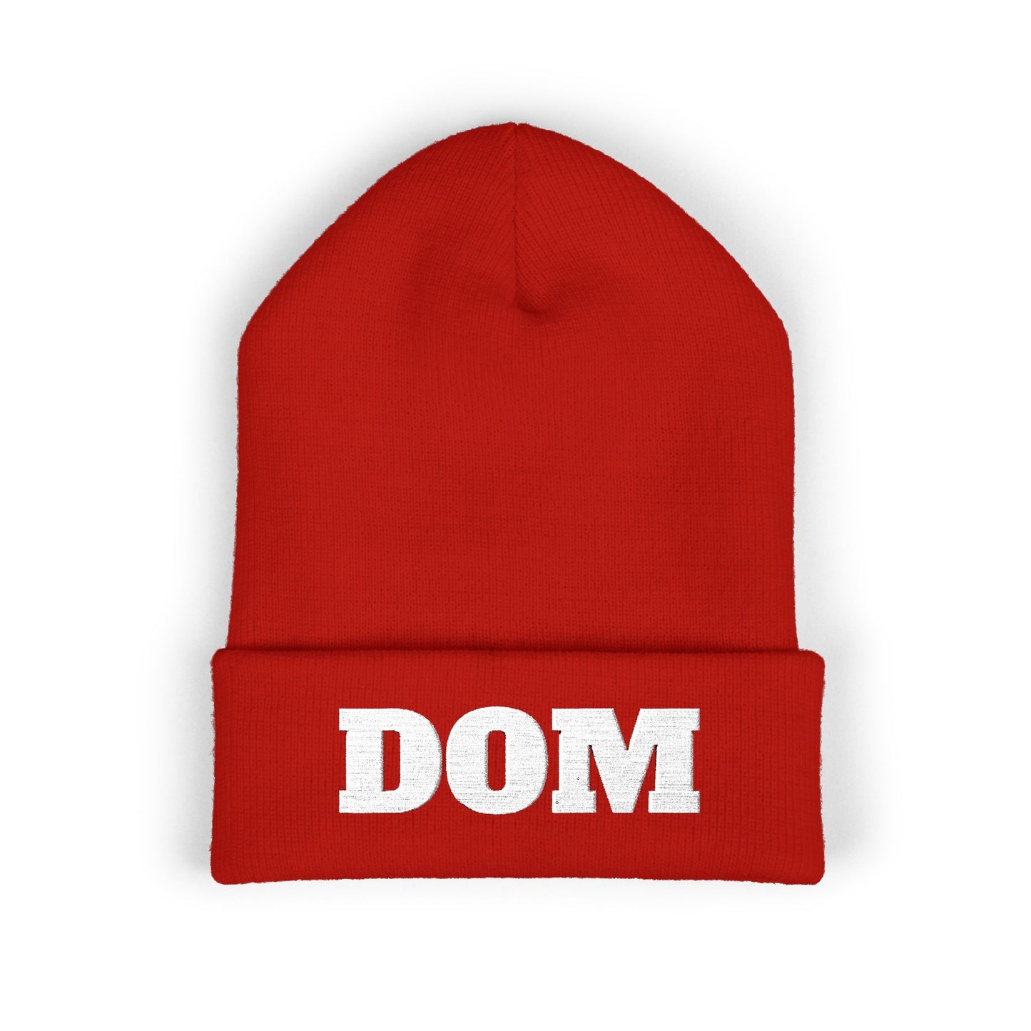 DOM Embroidered Classic Cuffed Beanie