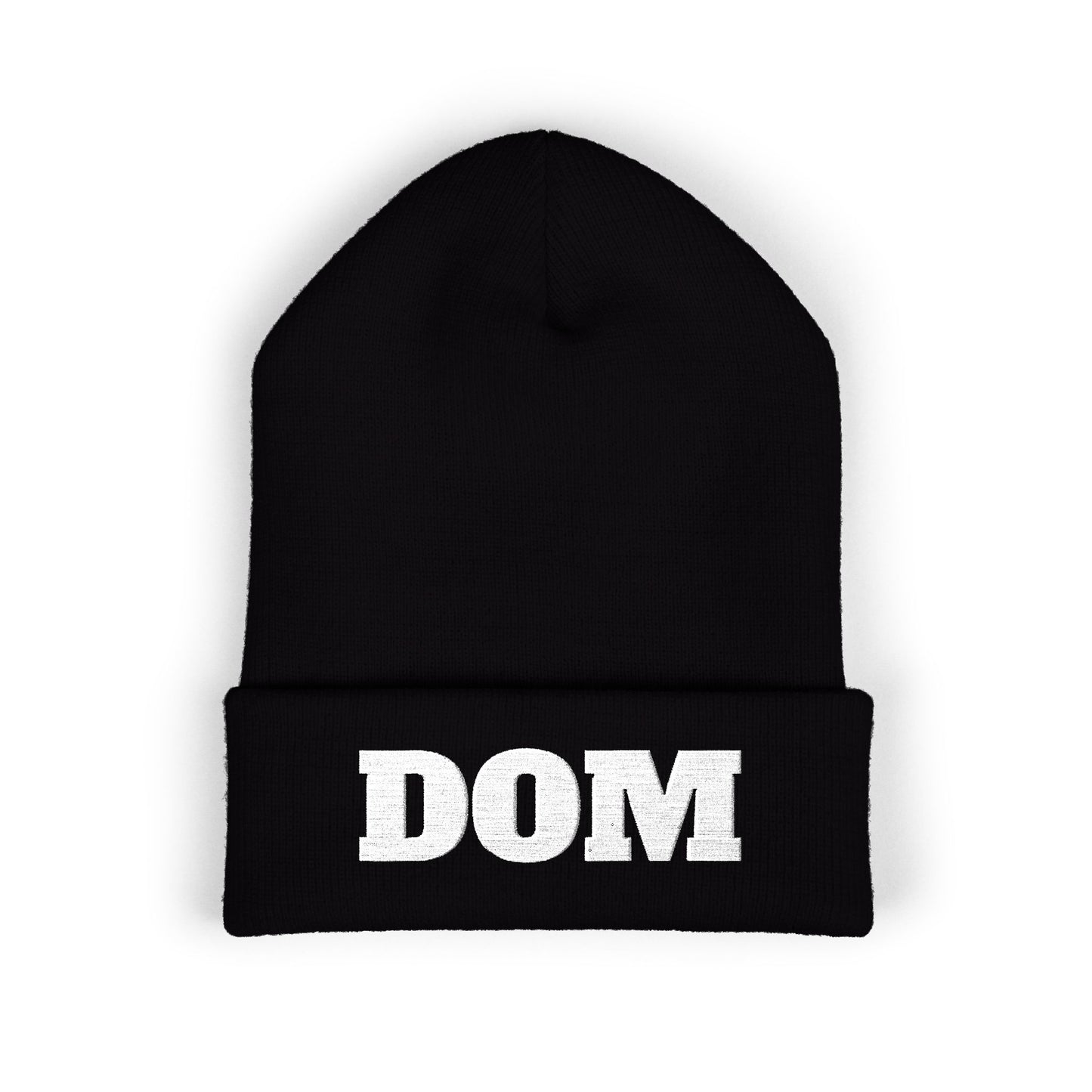 DOM Embroidered Classic Cuffed Beanie