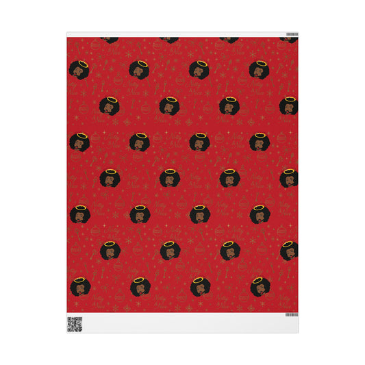 Holiday Red & Gold Wrapping Paper — 'Notty & Nice' Festive Gift Wrap