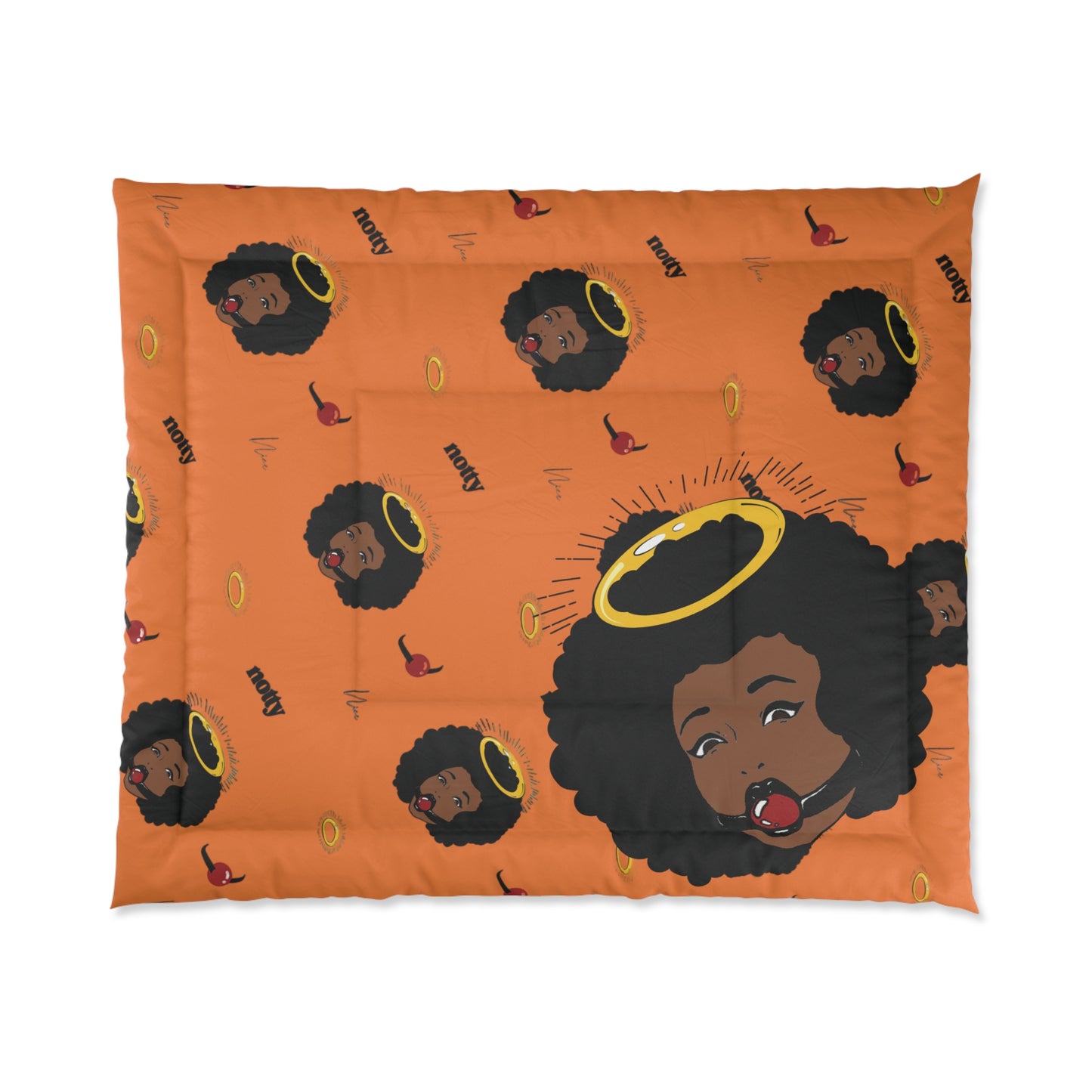 Logo Cozy Boho Comforter (Orange)
