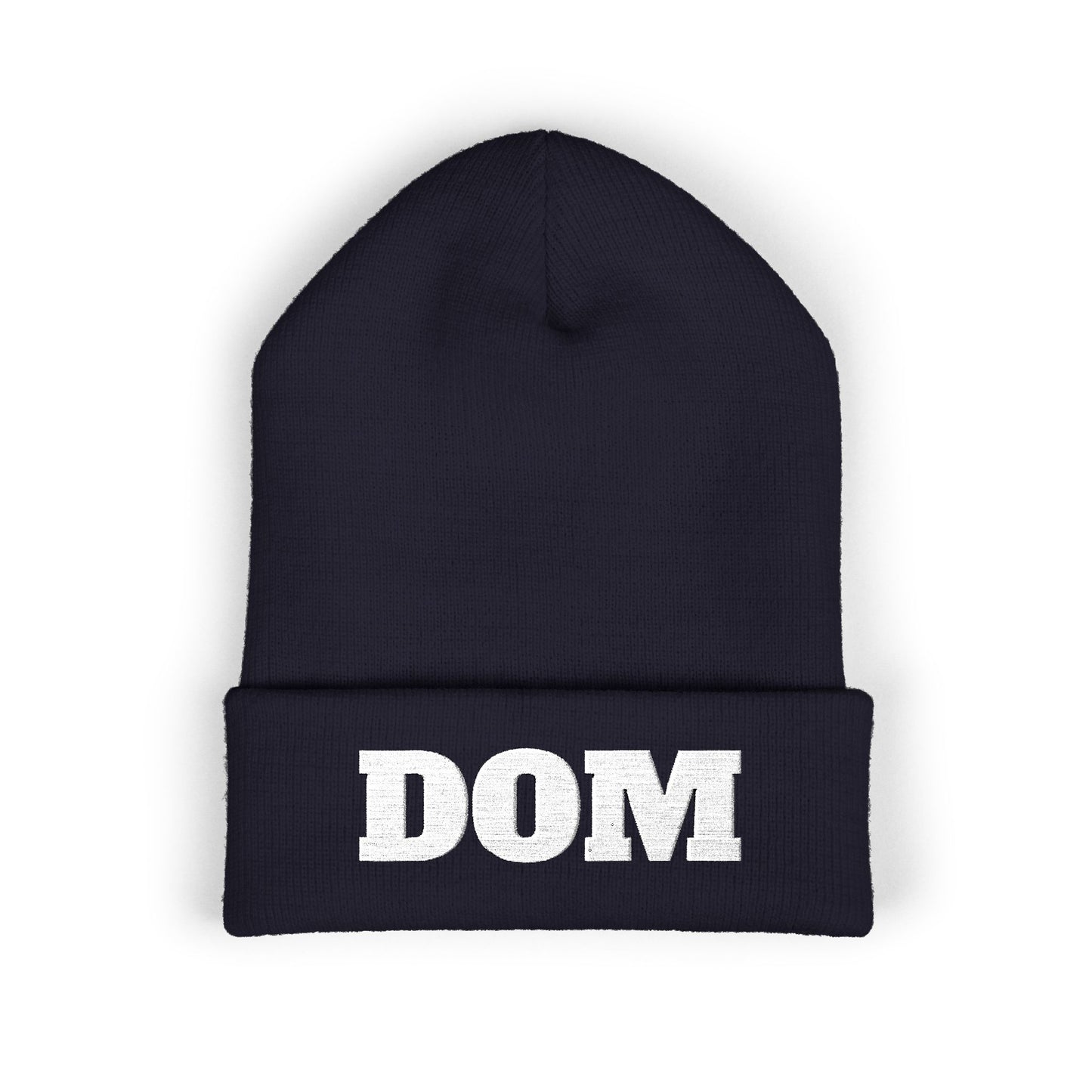DOM Embroidered Classic Cuffed Beanie