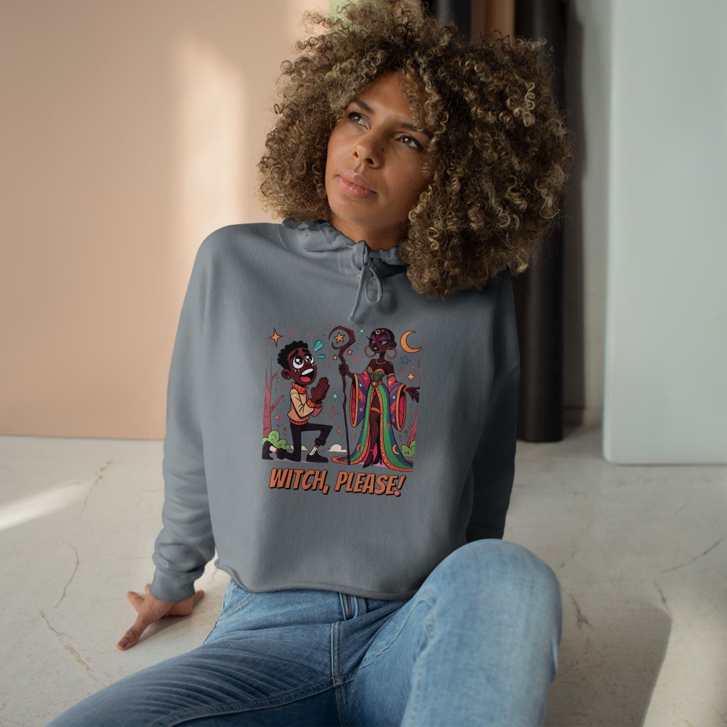 Witch Please Crop Hoodie