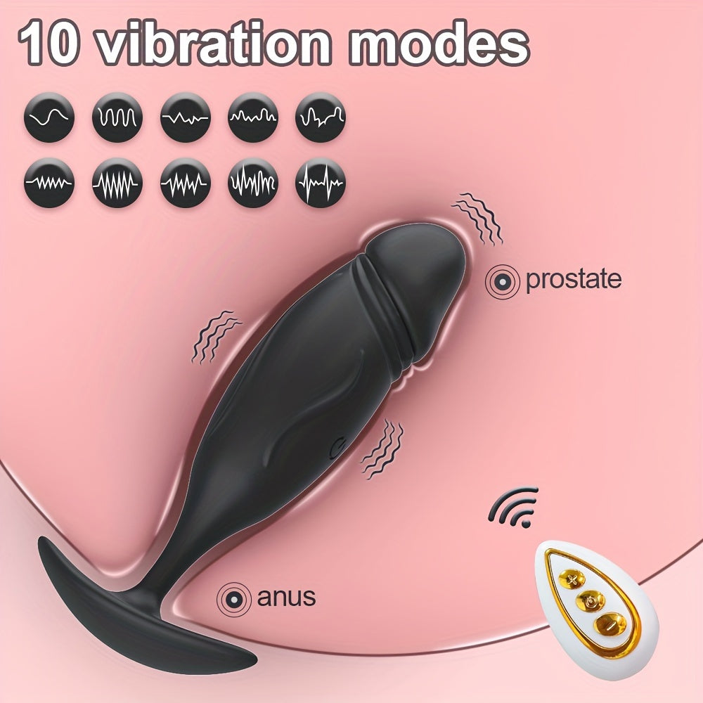 Butt Plug w/ 10 Vibration Modes, Wireless Remote Control