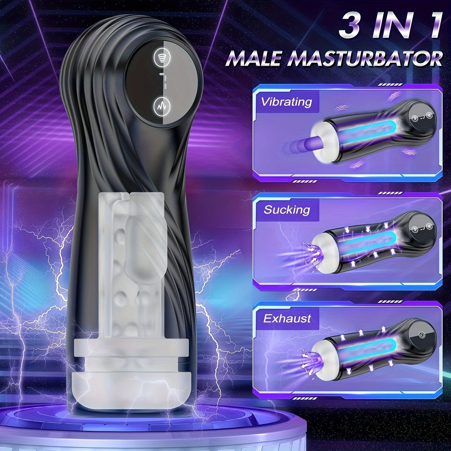 Realistic Male Masturbator - 10 Vibration & Suction Modes