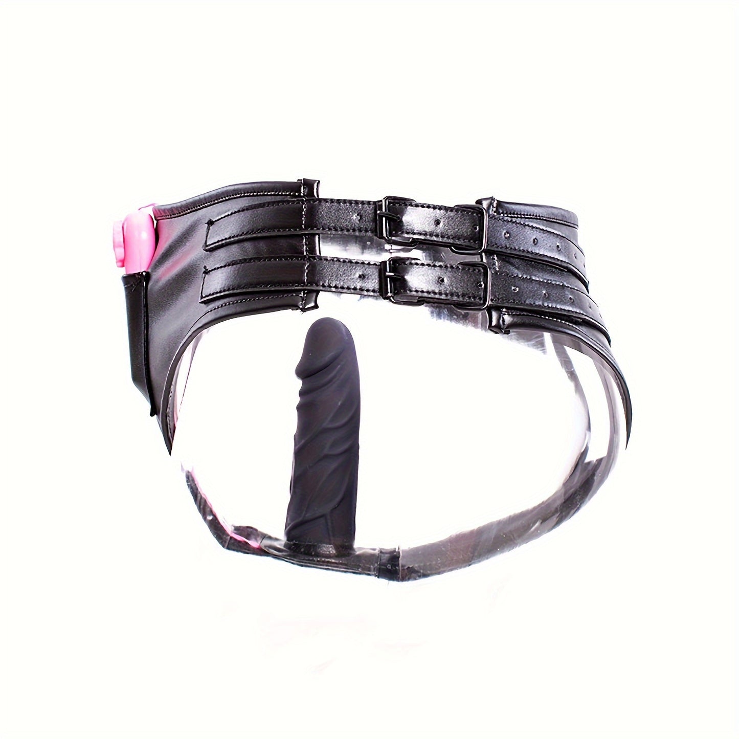 Faux Leather Panties with Silicone Dildo
