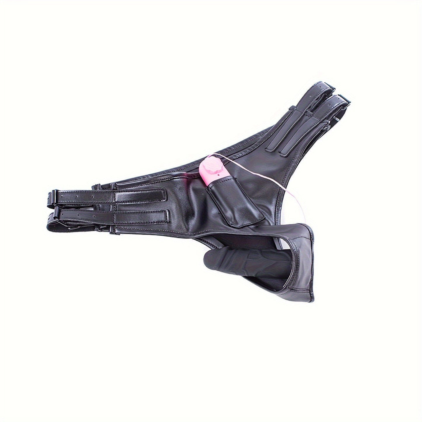 Faux Leather Panties with Silicone Dildo