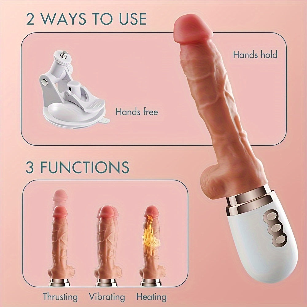 Dildo w/ Hands-Free Detachable Sucker & 10 Vibration Modes