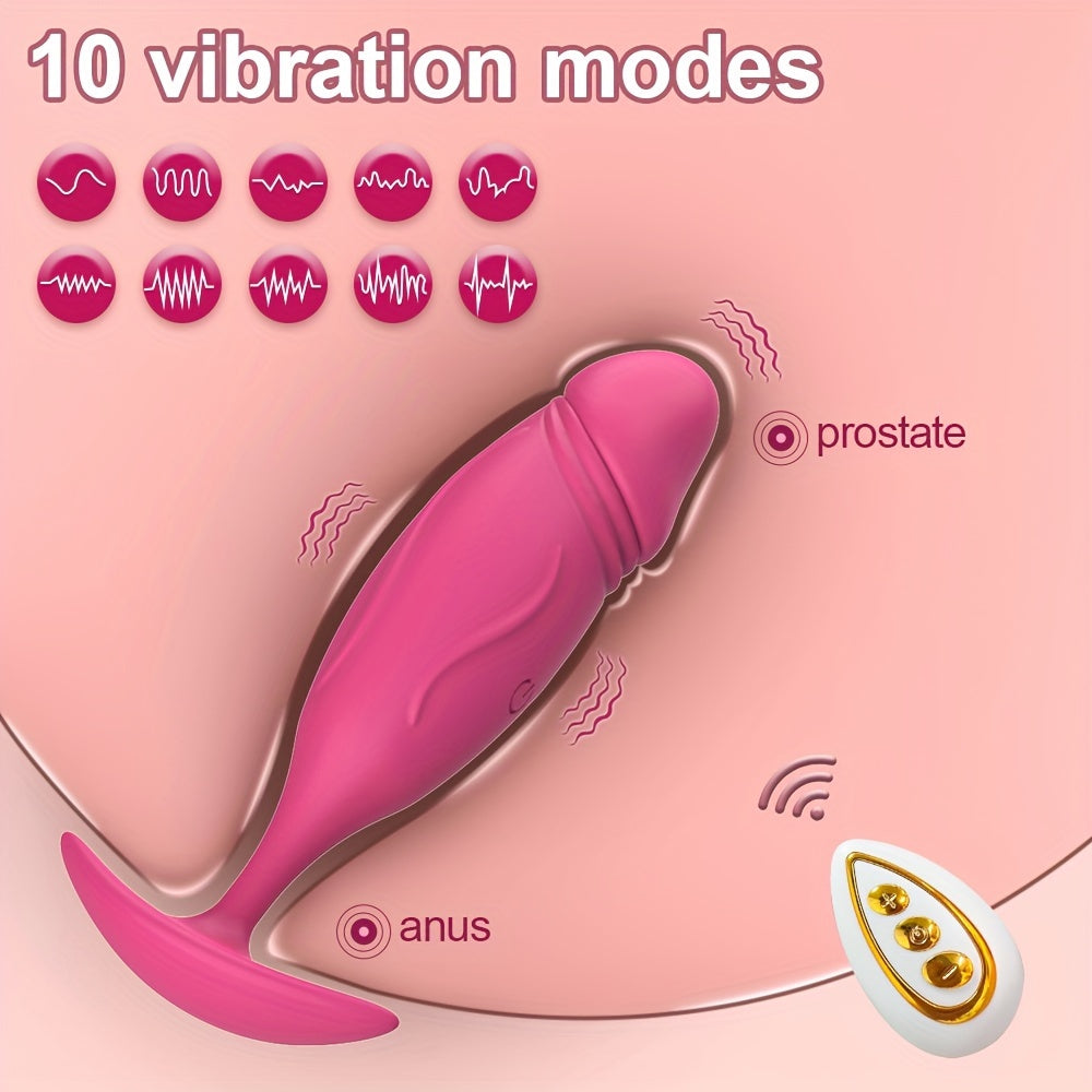 Butt Plug w/ 10 Vibration Modes, Wireless Remote Control