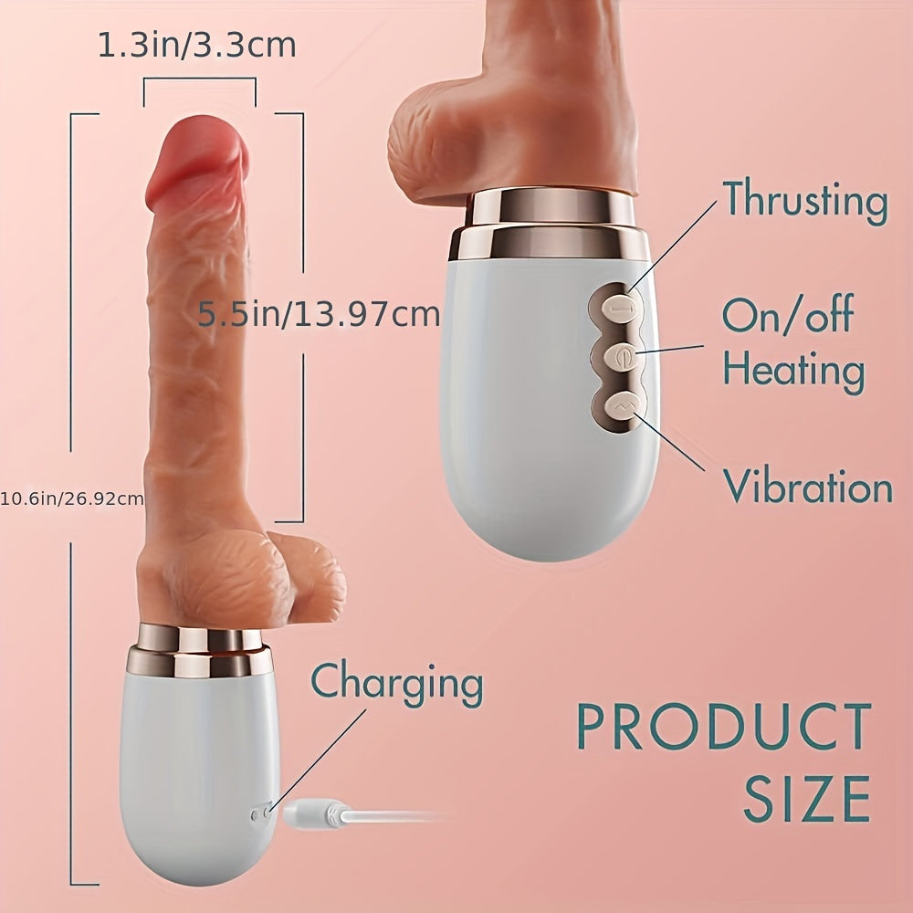 Dildo w/ Hands-Free Detachable Sucker & 10 Vibration Modes