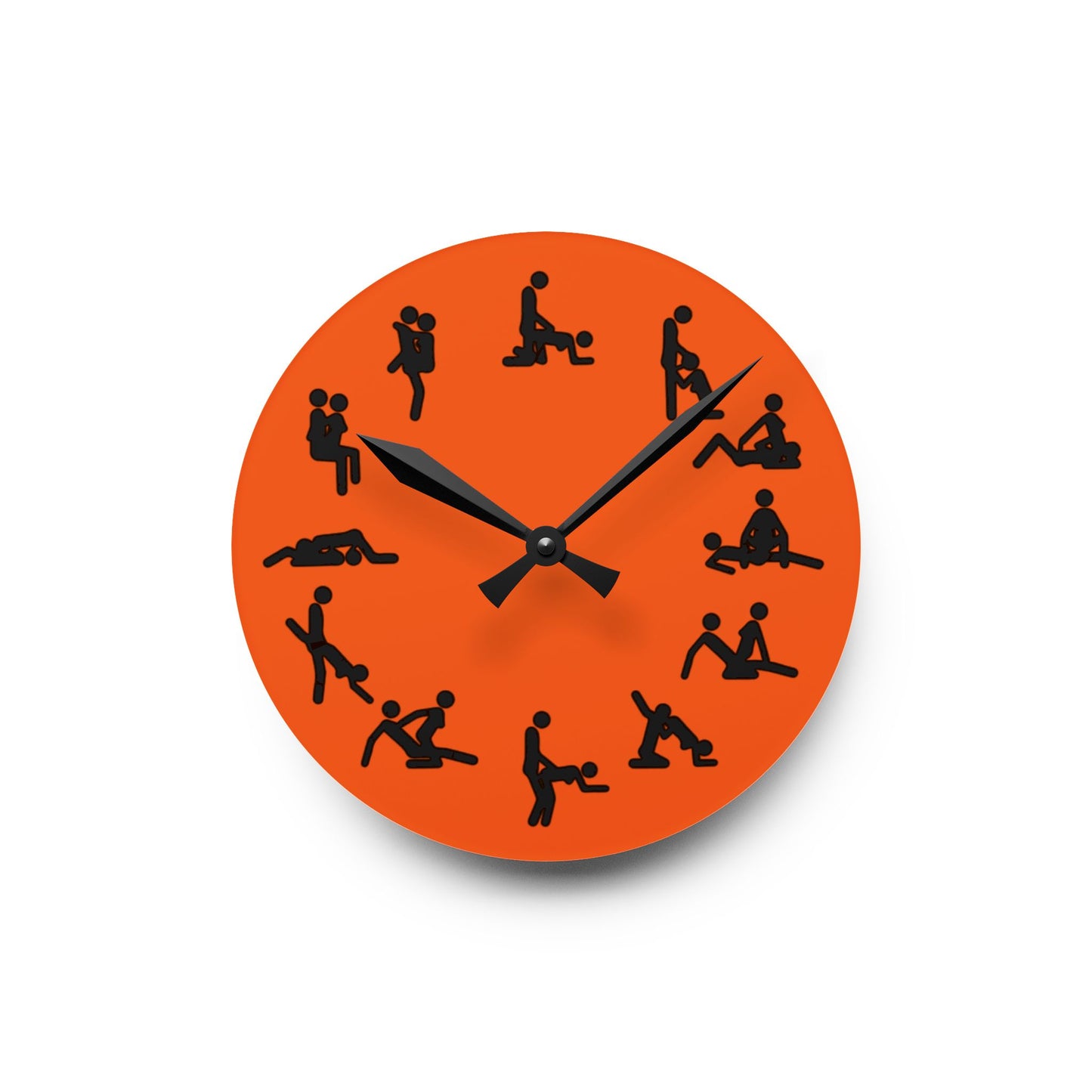 Positions Acrylic Wall Clock (Orange)
