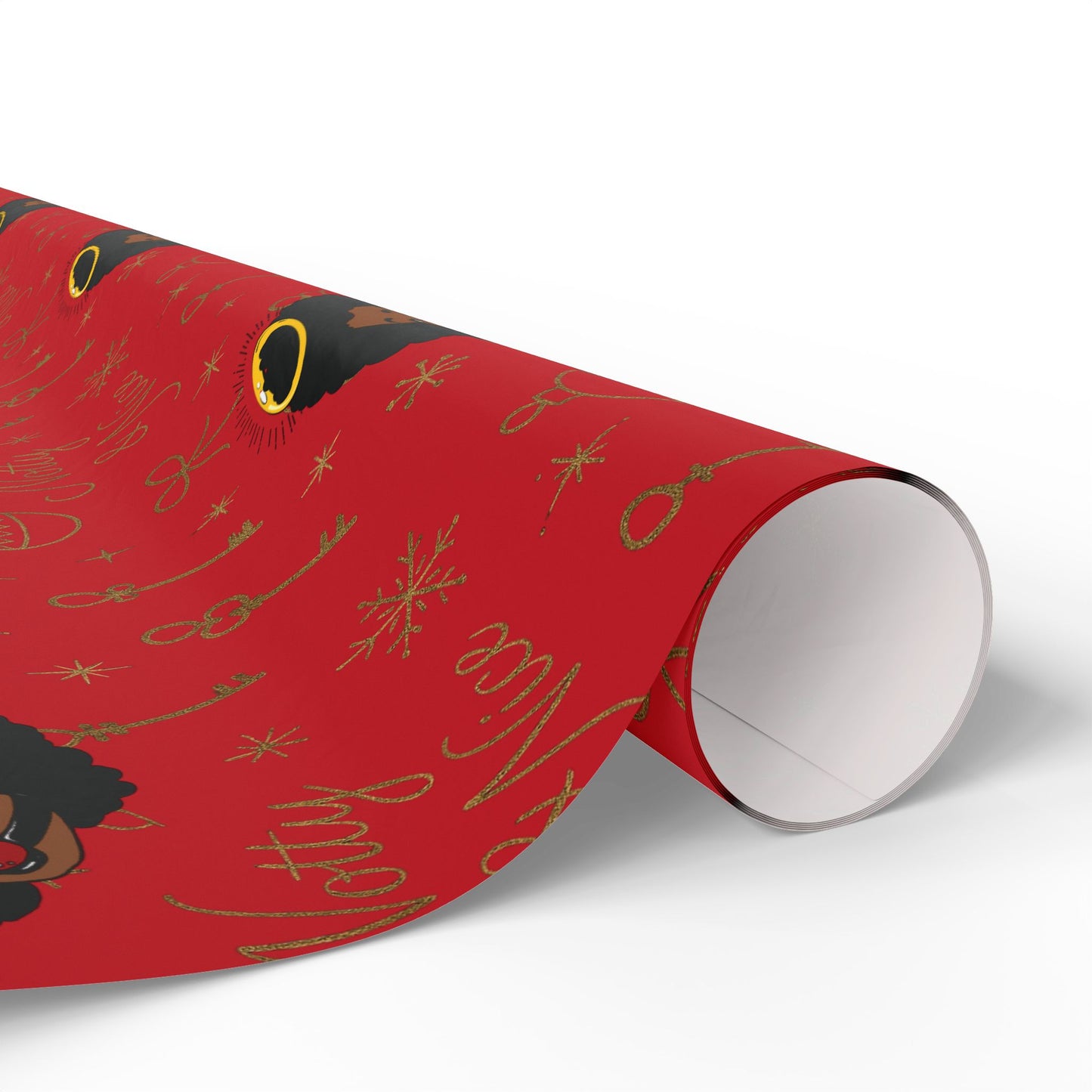 Holiday Red & Gold Wrapping Paper — 'Notty & Nice' Festive Gift Wrap