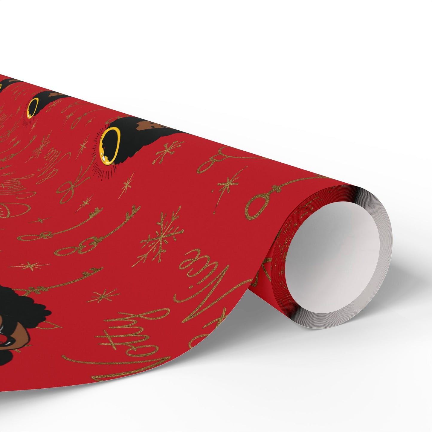 Holiday Red & Gold Wrapping Paper — 'Notty & Nice' Festive Gift Wrap