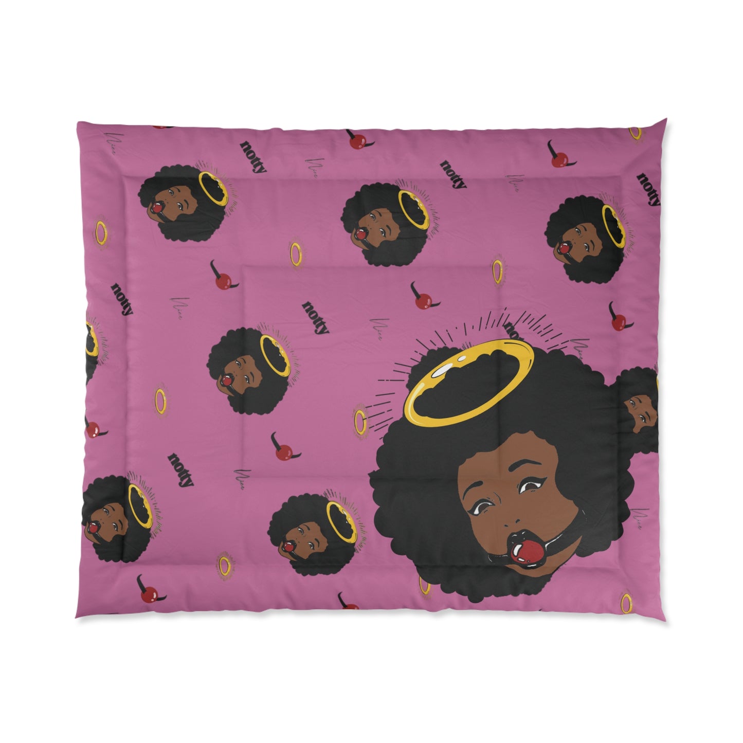 Logo Cozy Boho Comforter (Pink)