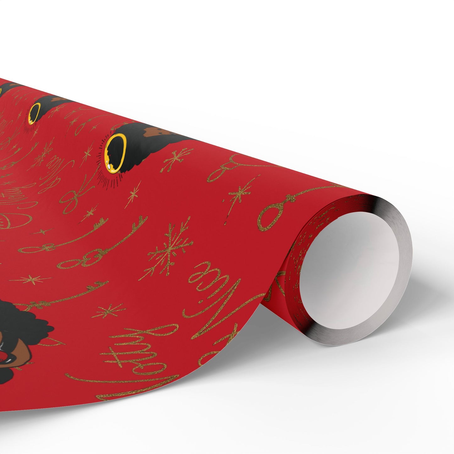 Holiday Red & Gold Wrapping Paper — 'Notty & Nice' Festive Gift Wrap