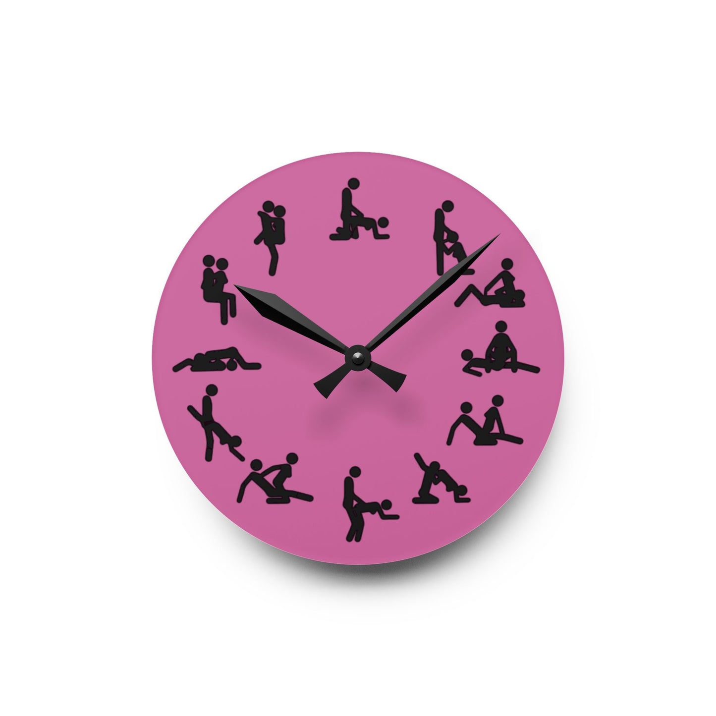 Positions Acrylic Wall Clock (Pink)