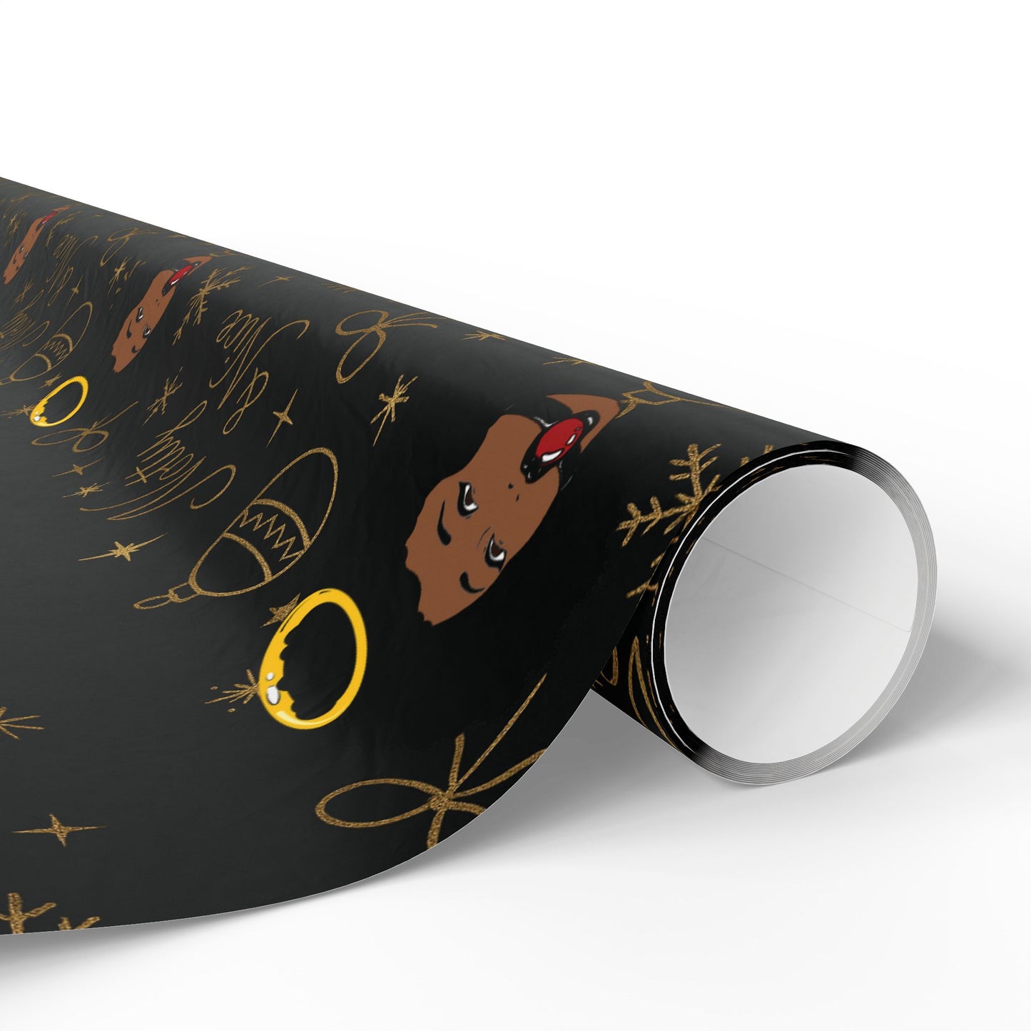 Holiday Black & Gold Wrapping Paper — 'Notty & Nice' Festive Gift Wrap