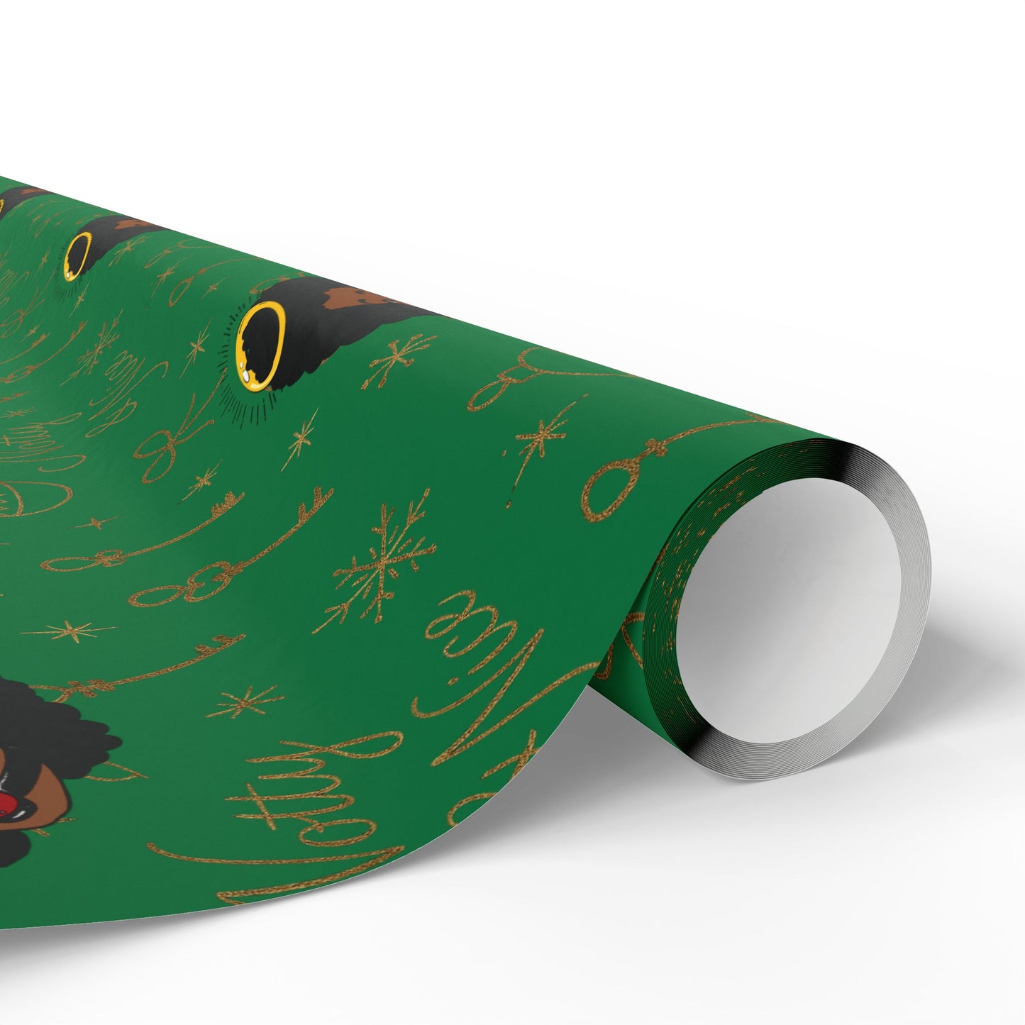 Holiday Green & Gold Wrapping Paper — 'Notty & Nice' Festive Gift Wrap