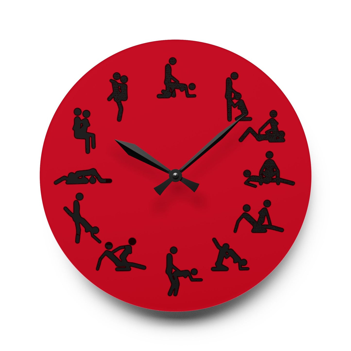 Positions Acrylic Wall Clock (Red)