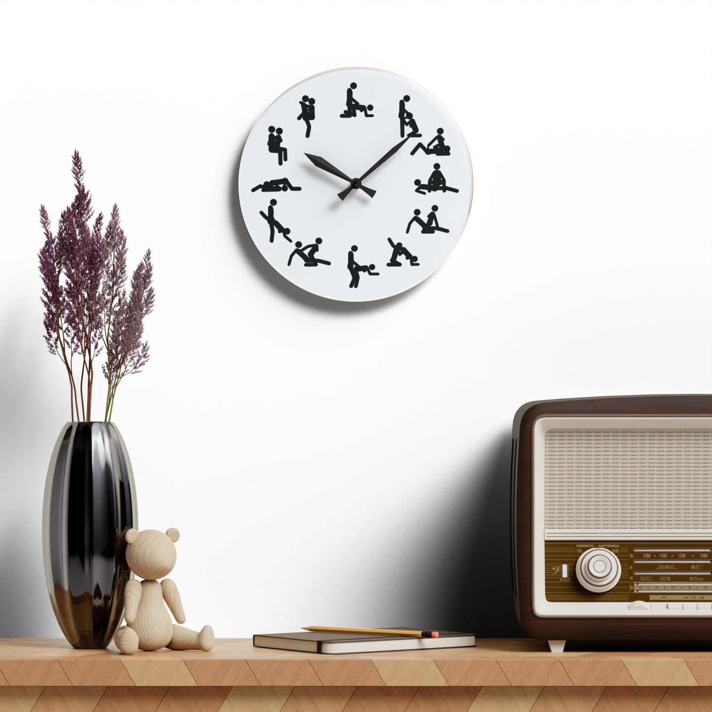 Positions Acrylic Wall Clock (White)