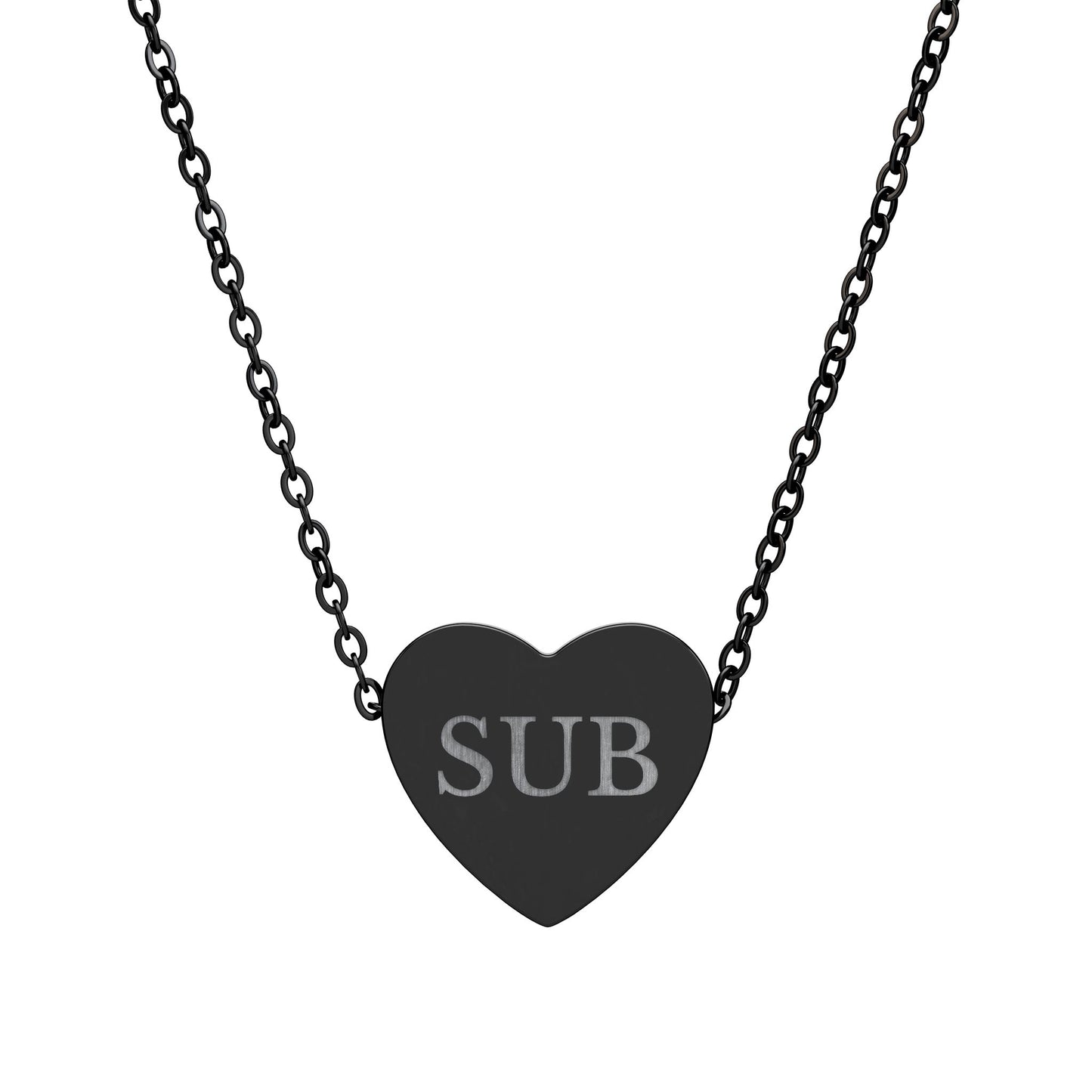Engravable Heart Necklace — Personalized Initials Pendant (e.g., "SUB")