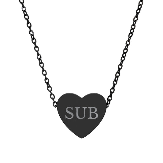 Engravable Heart Necklace — Personalized Initials Pendant (e.g., "SUB")
