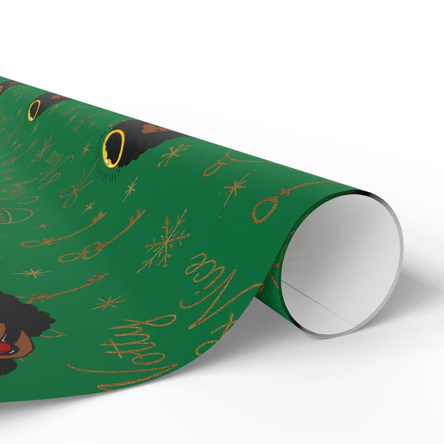 Holiday Green & Gold Wrapping Paper — 'Notty & Nice' Festive Gift Wrap