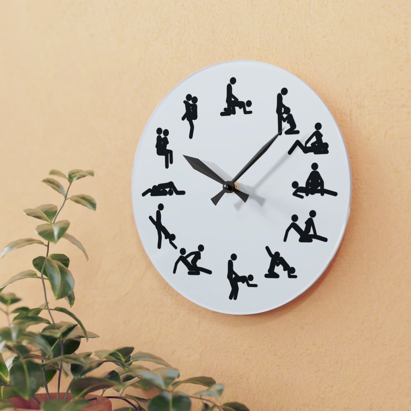 Positions Acrylic Wall Clock (White)