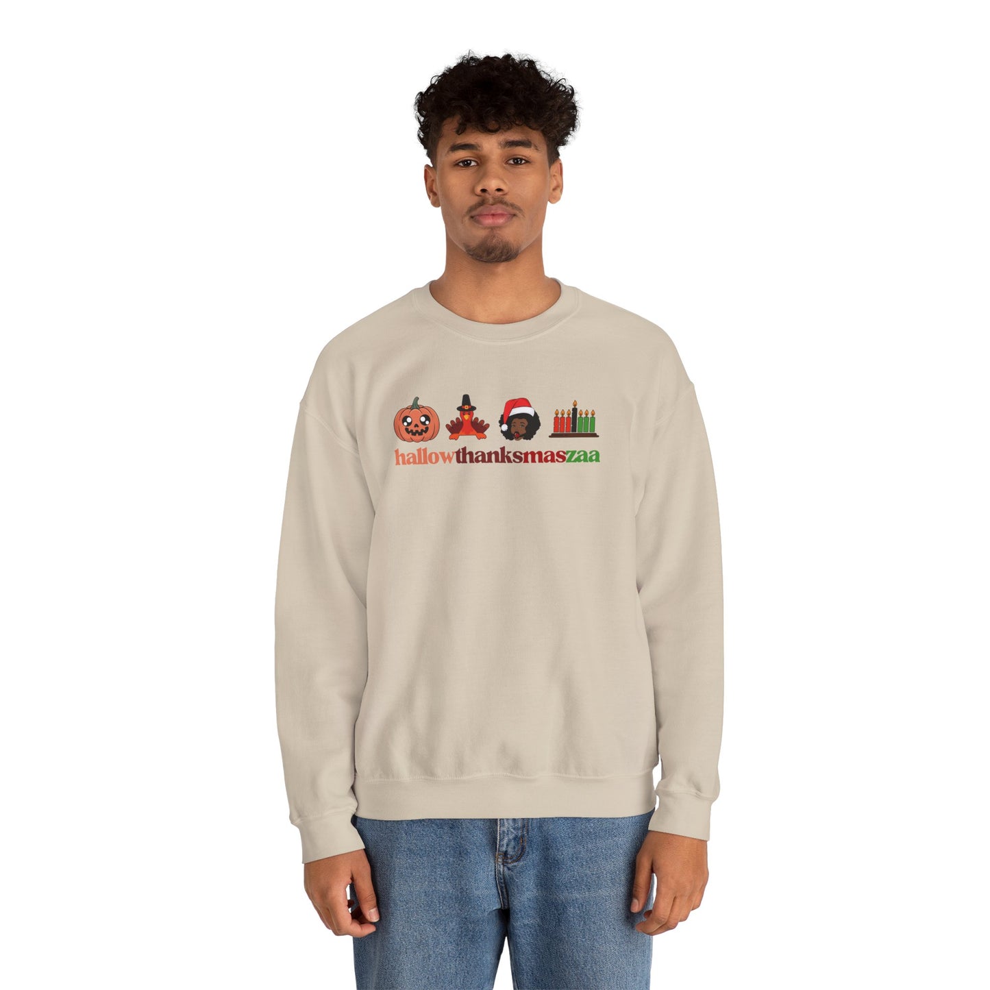 HallowThanksMasZaa Sweatshirt — Holiday Mashup Crewneck