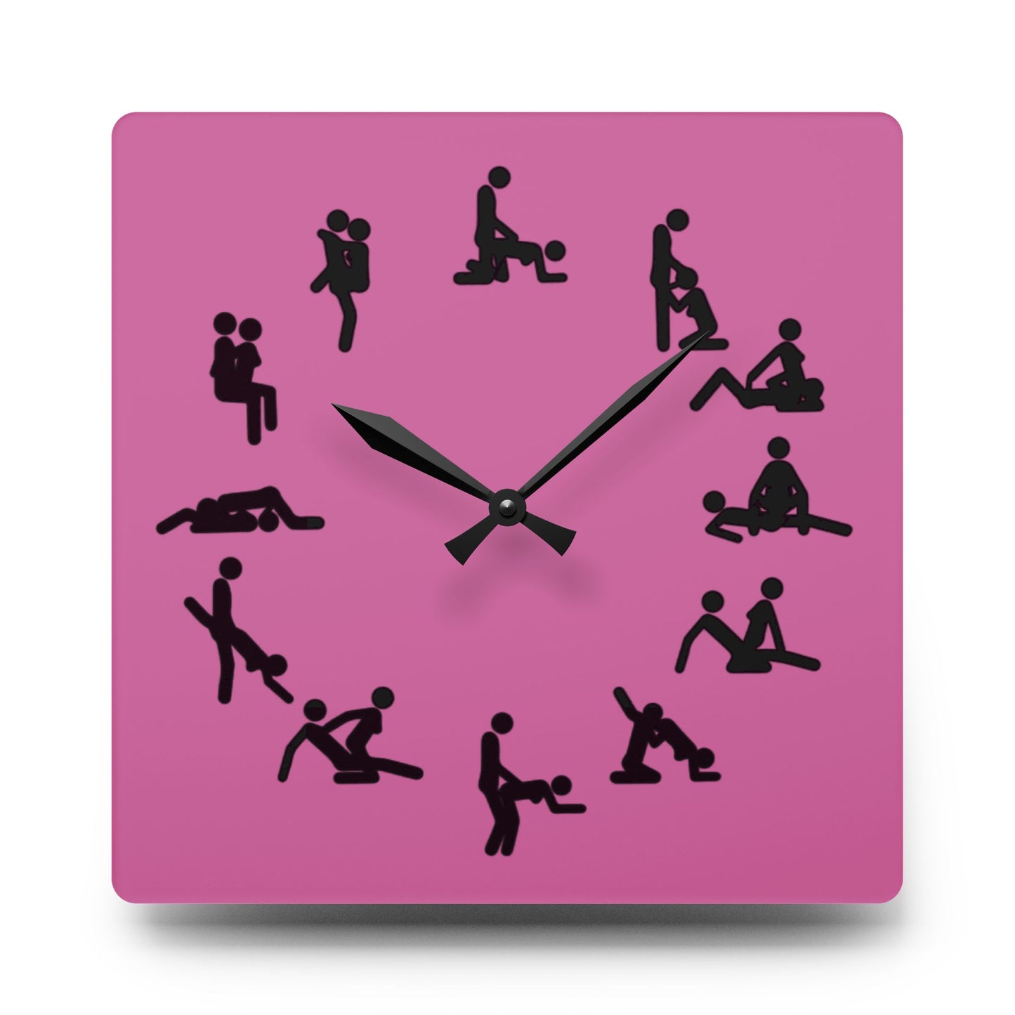 Positions Acrylic Wall Clock (Pink)