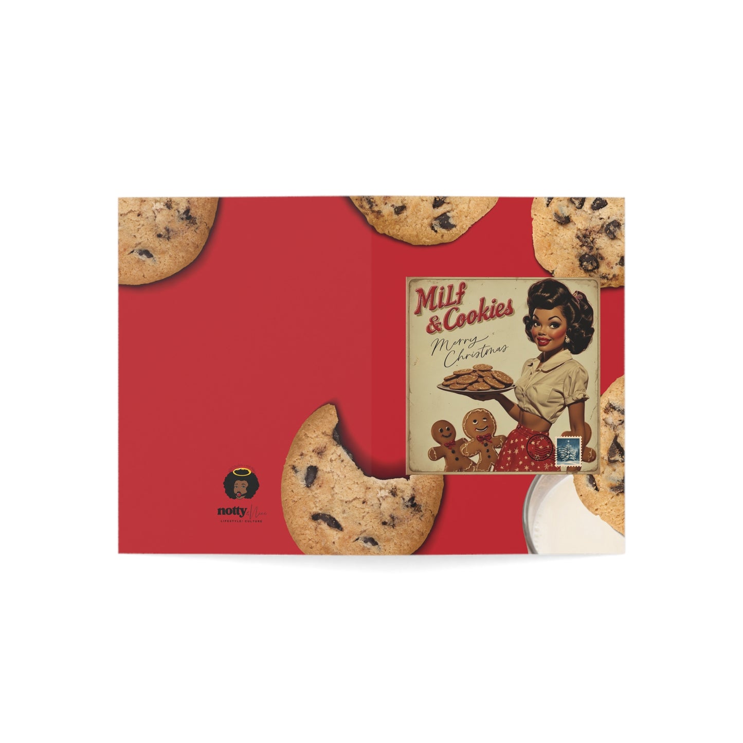 Retro 'Milf & Cookies' Holiday Greeting Card – Funny Vintage Christmas Card