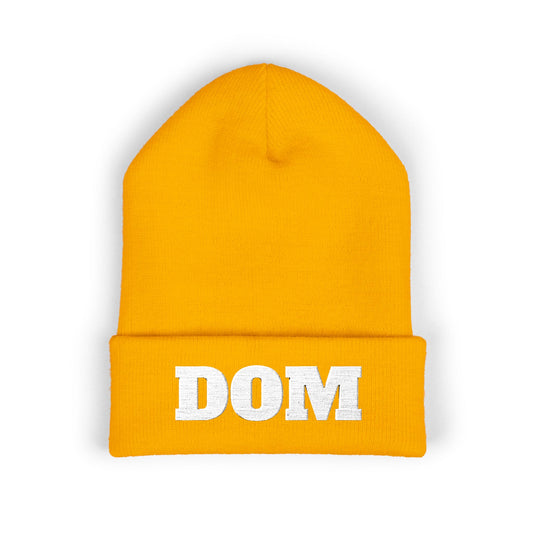 DOM Embroidered Classic Cuffed Beanie