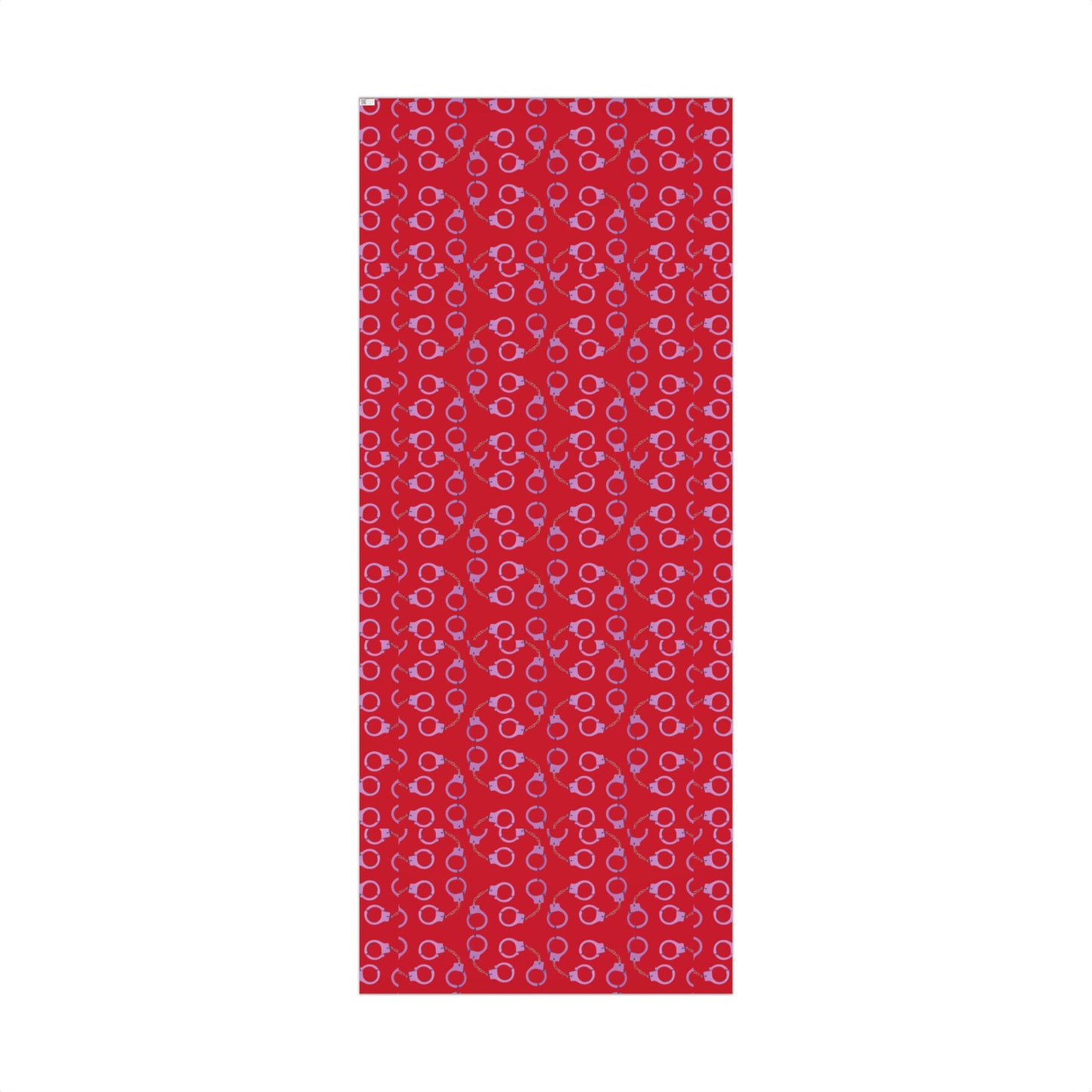 Handcuff Pattern Gift Wrap Paper — Red Novelty Wrapping for Bachelorette, Gag Gifts & Parties