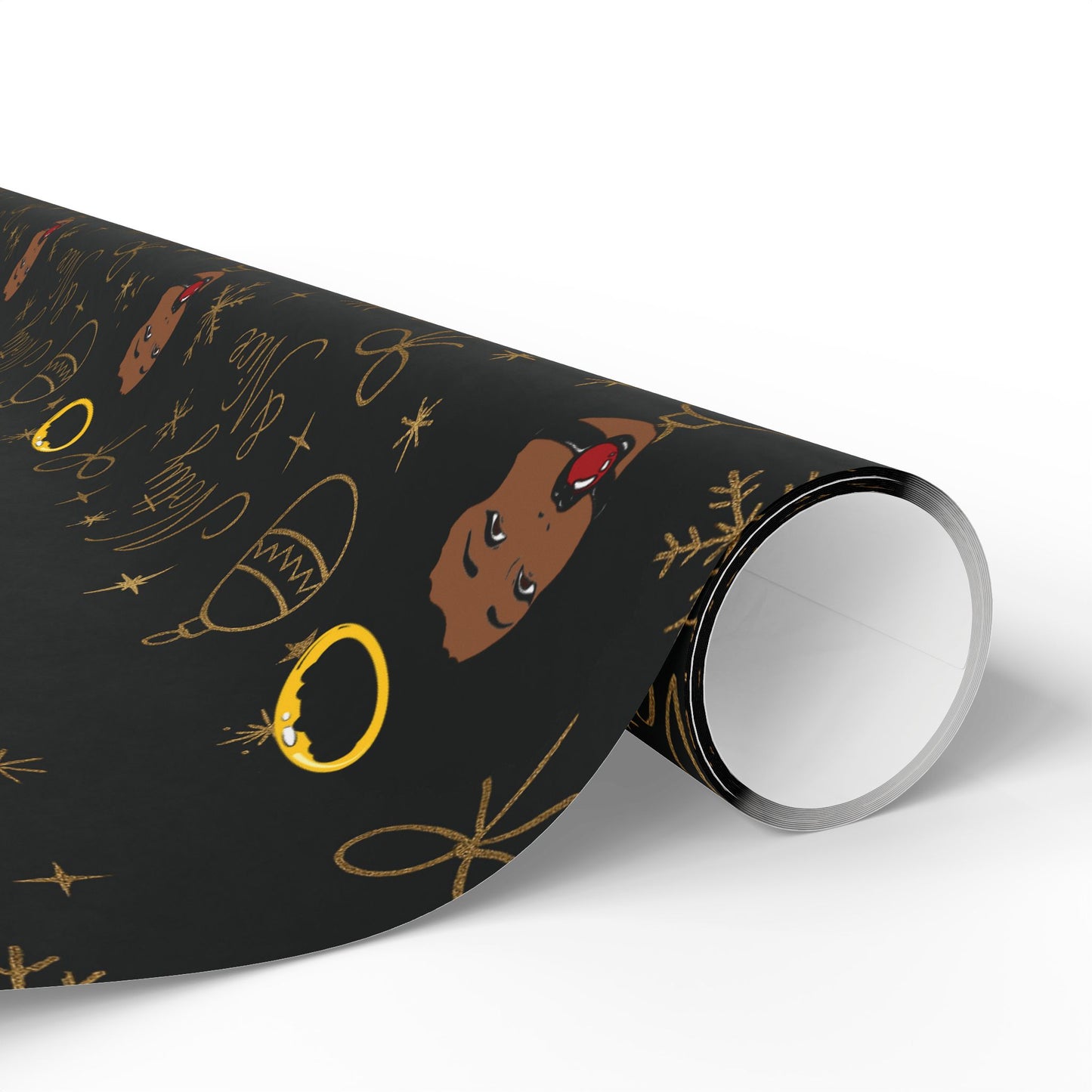 Holiday Black & Gold Wrapping Paper — 'Notty & Nice' Festive Gift Wrap