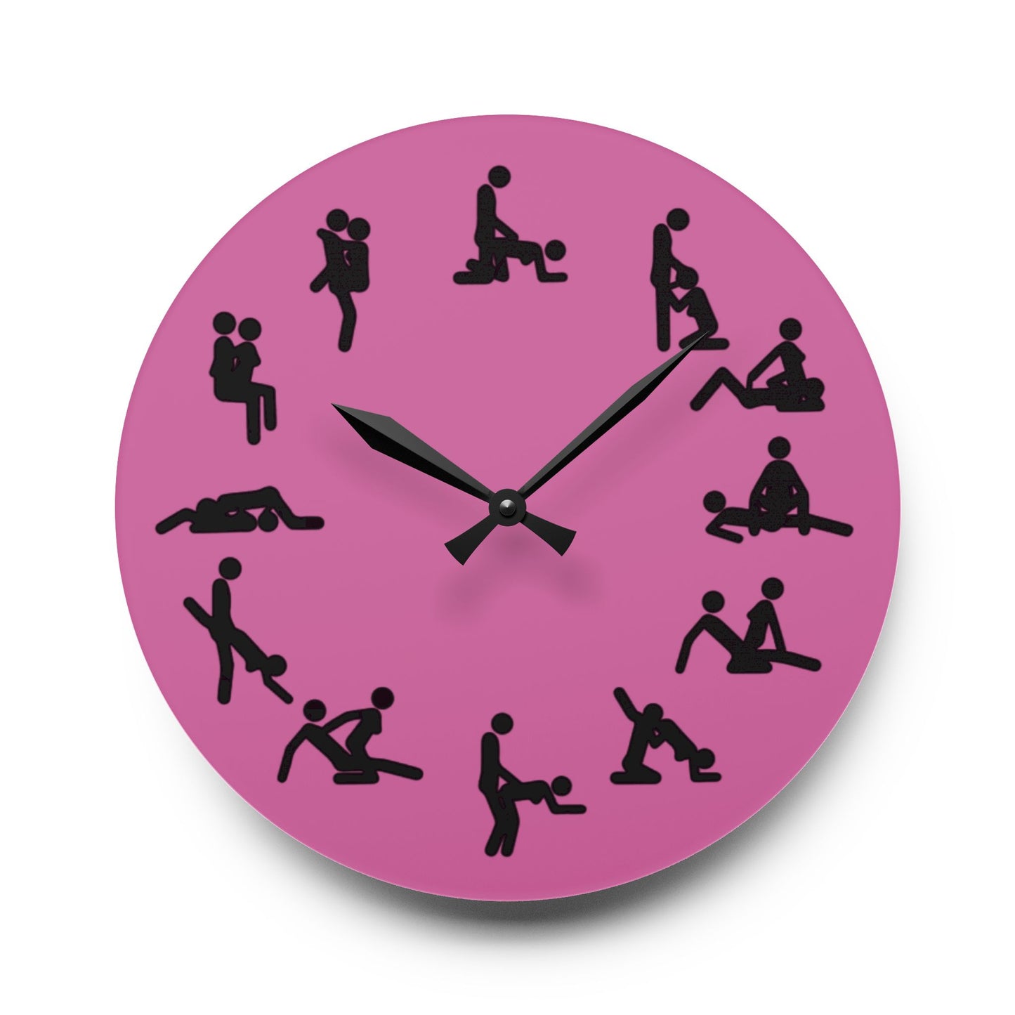 Positions Acrylic Wall Clock (Pink)