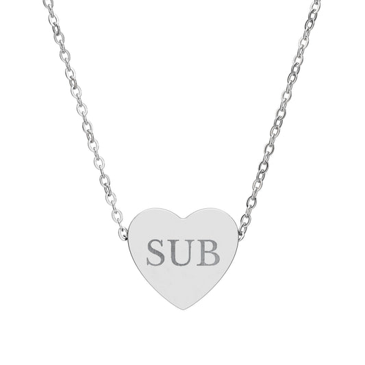 Engravable Heart Necklace — Personalized Initials Pendant (e.g., "SUB")