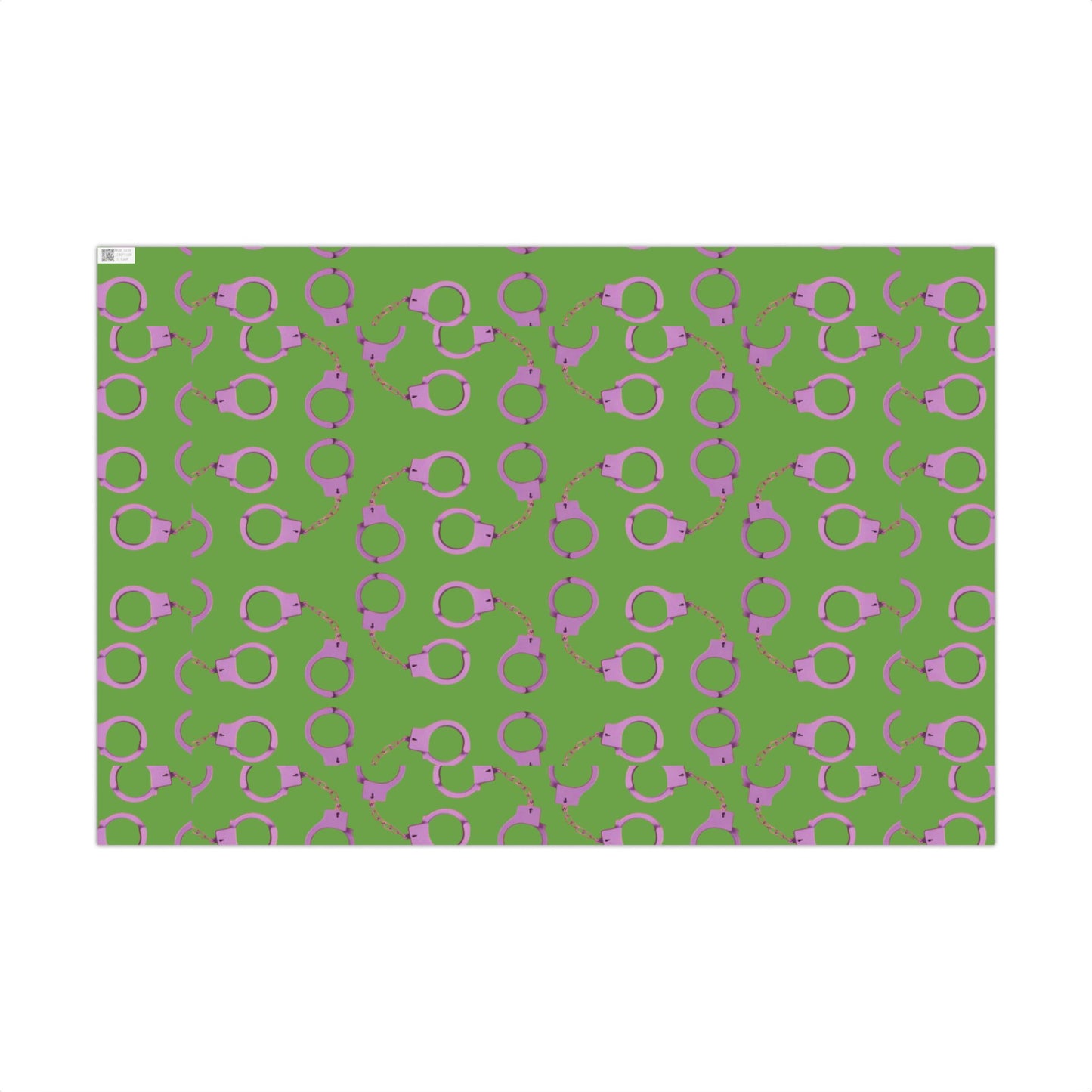Green and Pink Handcuff Pattern Gift Wrap Paper — Novelty Wrapping for Bachelorette, Gag Gifts & Parties