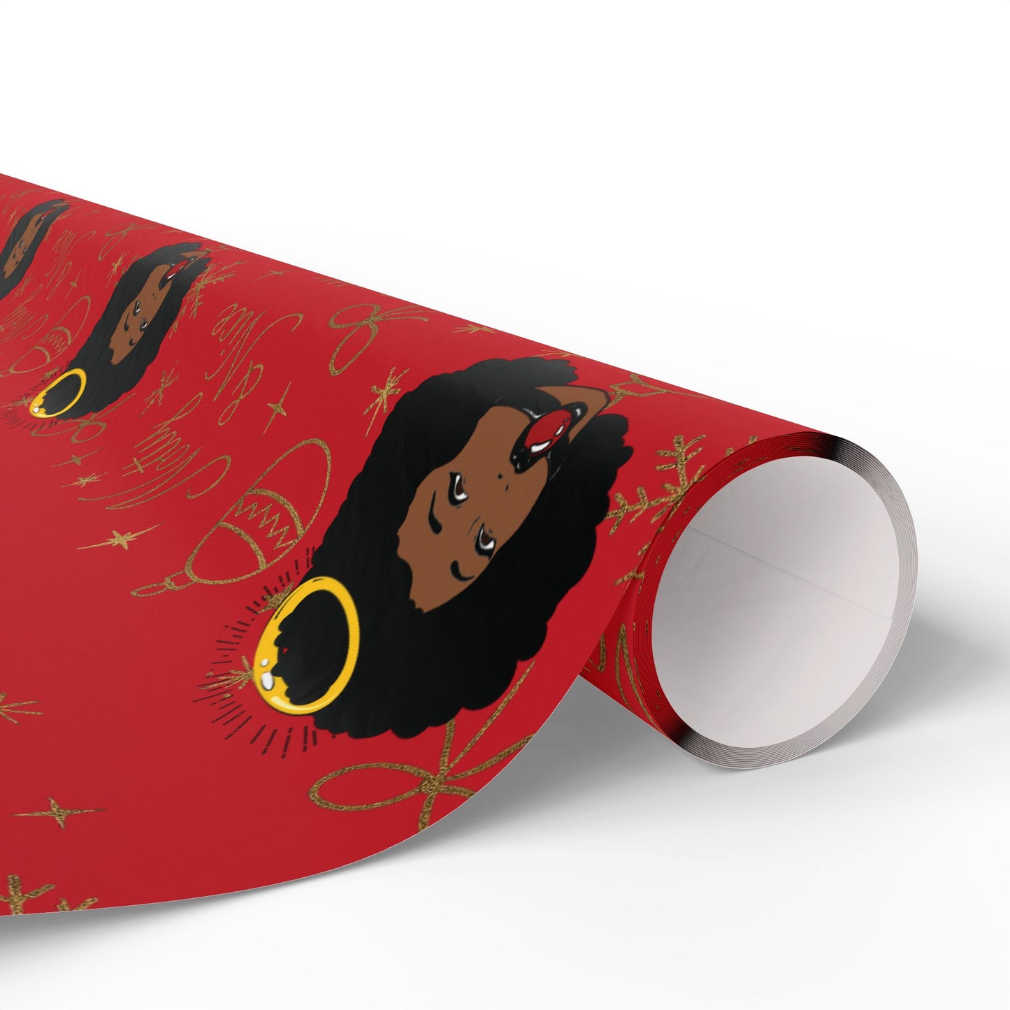Holiday Red & Gold Wrapping Paper — 'Notty & Nice' Festive Gift Wrap