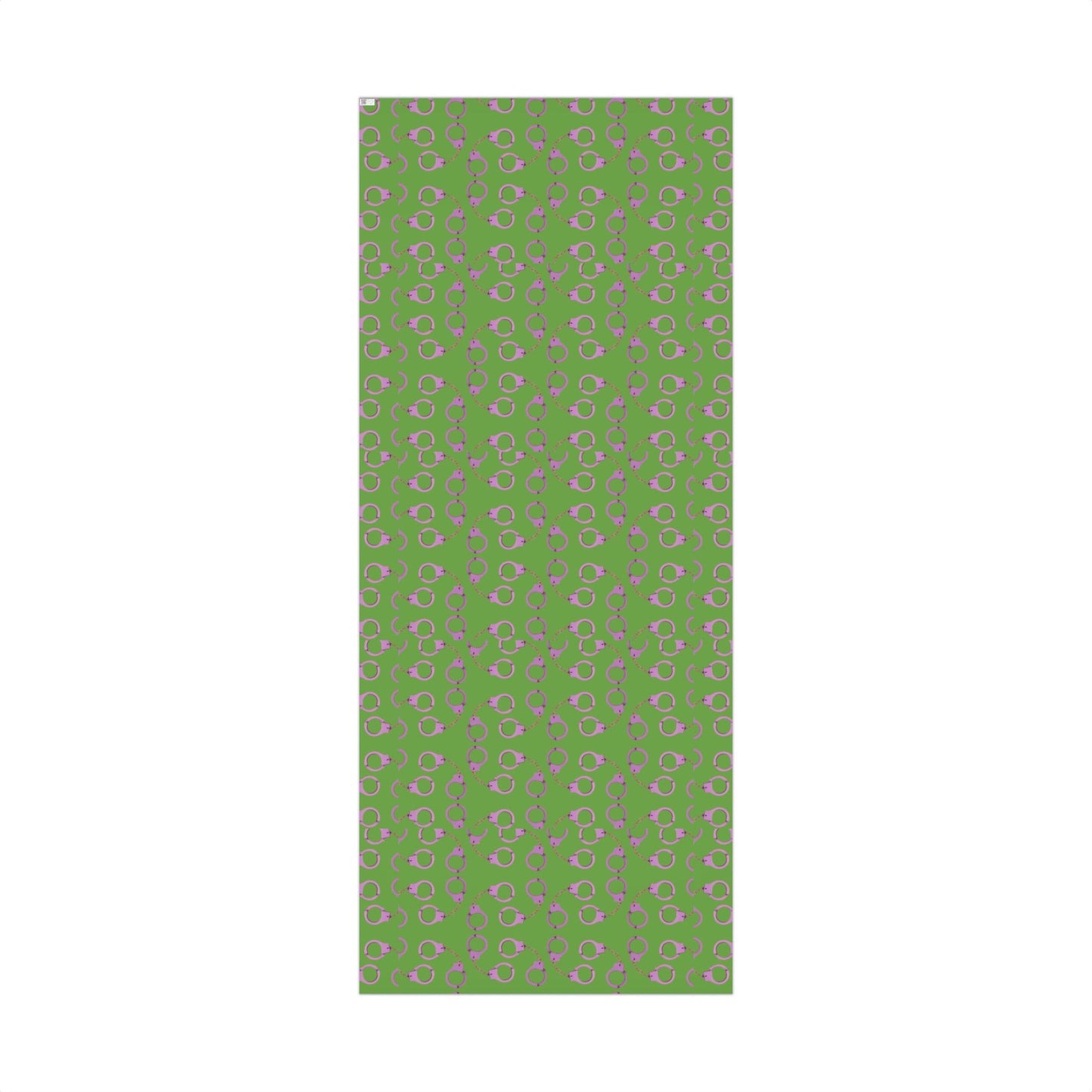 Green and Pink Handcuff Pattern Gift Wrap Paper — Novelty Wrapping for Bachelorette, Gag Gifts & Parties